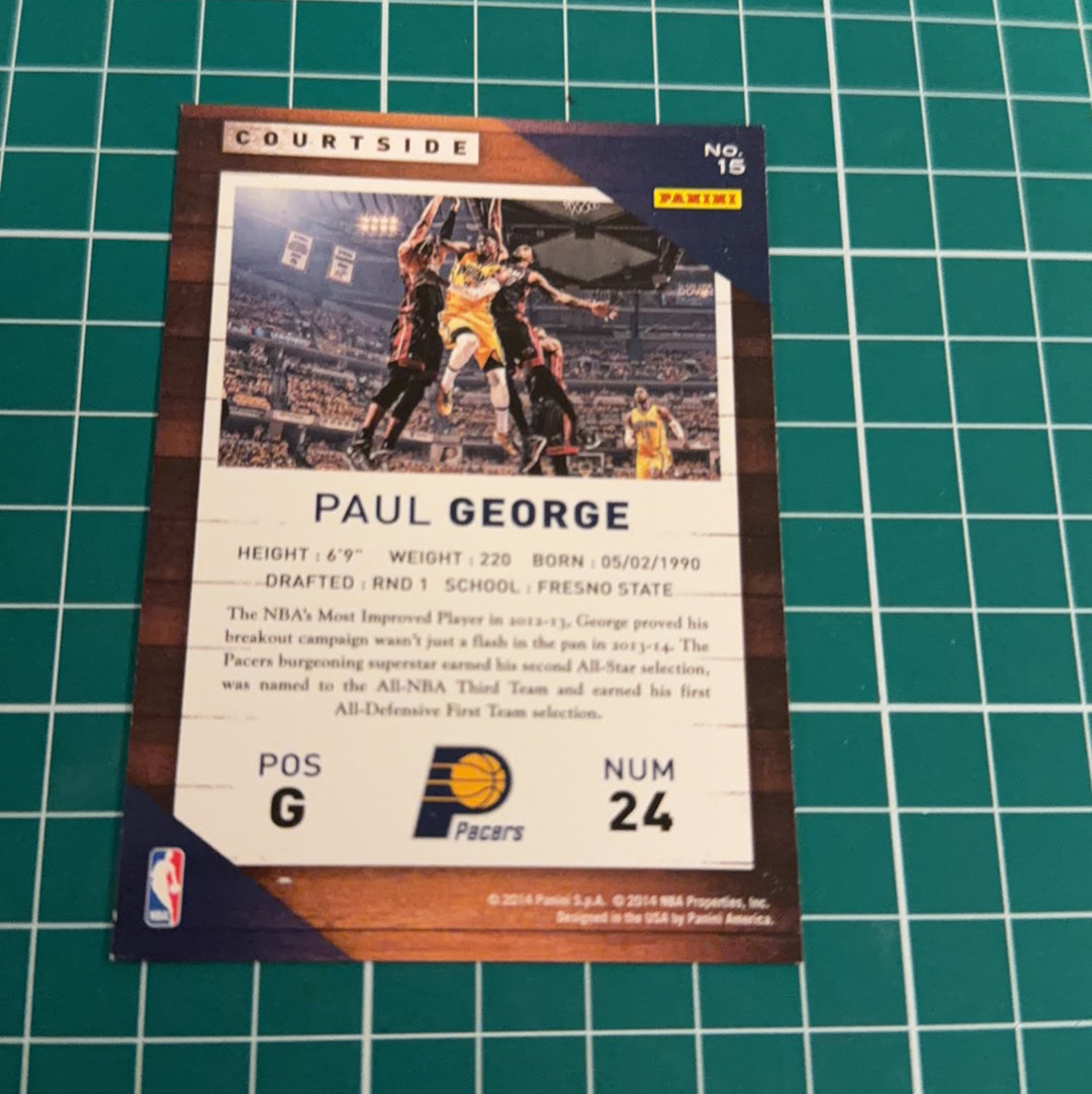 2014-15 Panini Americana Paul George S.p.a. 保罗乔治 泡椒 横版特卡 场边 courtside 精美选图 多年老卡 绝版卡 稀有大比例