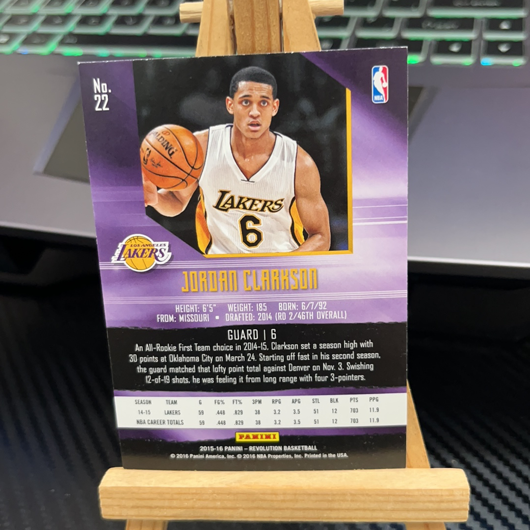 2015-16 Panini Revolution Jordan Clarkson 乔丹 克拉克森 湖人 折射 革命系列 卡品如图 凑图必备 值得收藏!免费代卖!