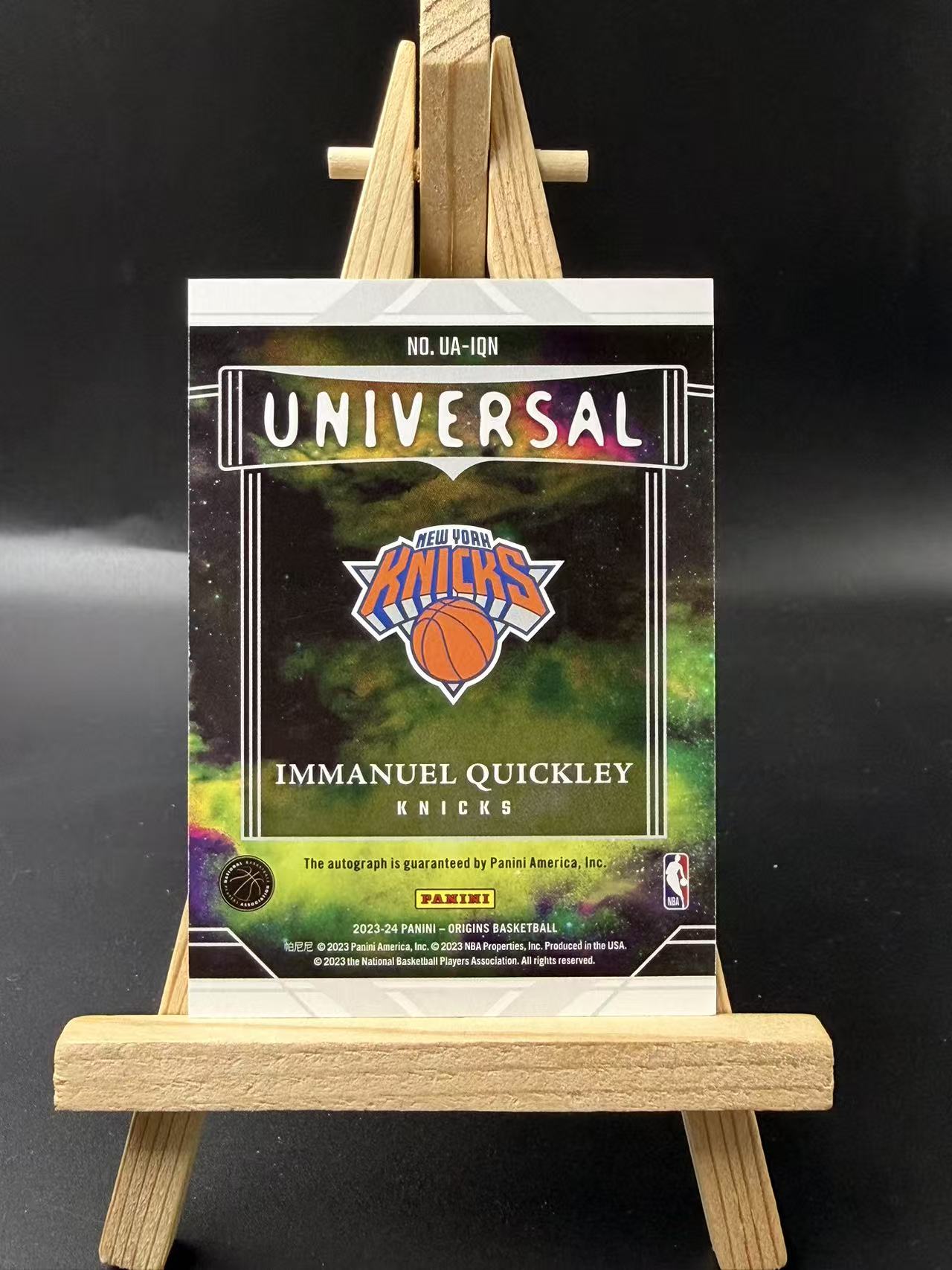 2023-24 Panini Origins Immanuel Quickley 【YT拍卖】伊曼纽尔 奎克利 起源 尼克斯 签字 卡签 宇宙签 金平行 10/10尾编~闪电q
