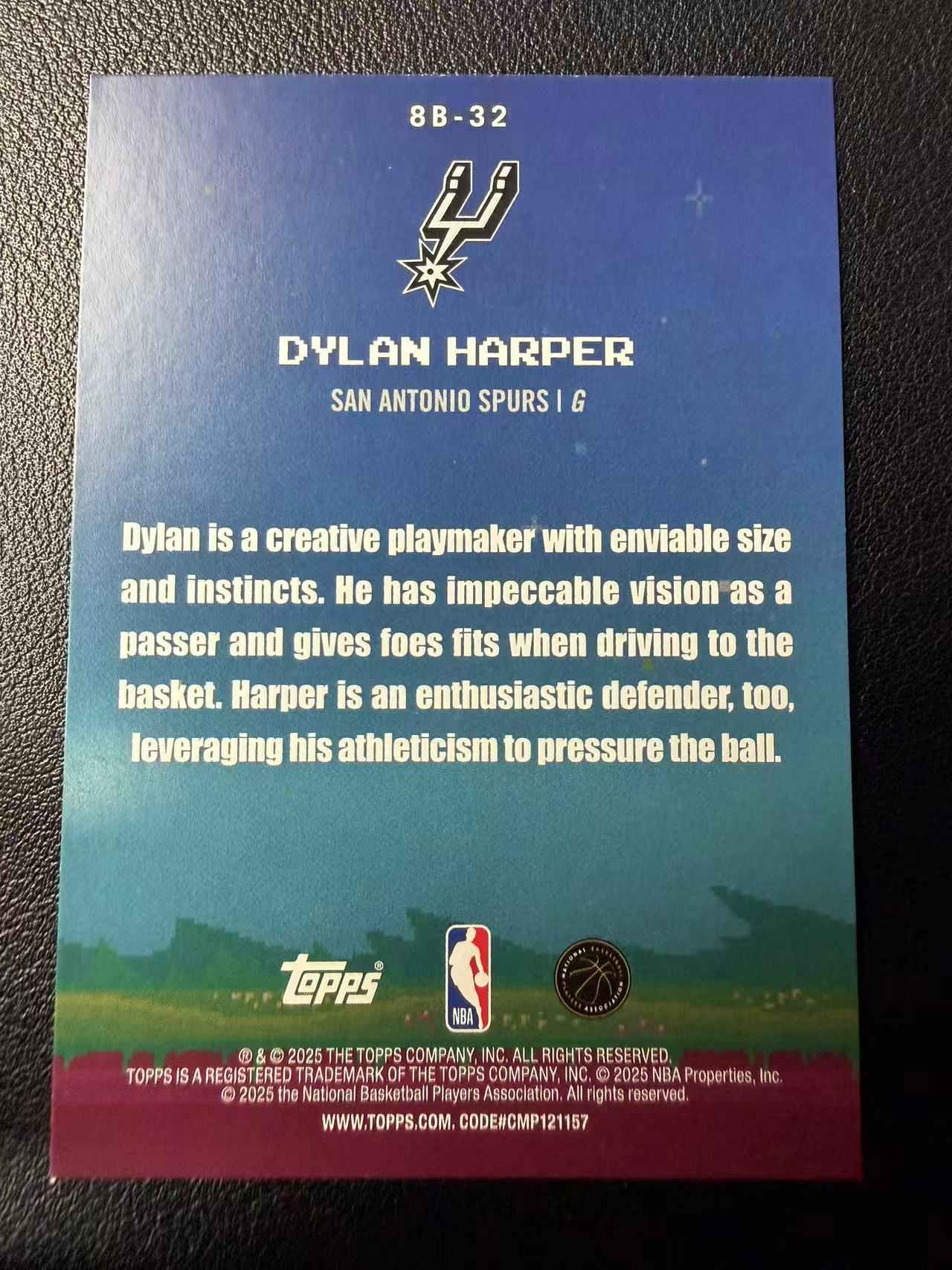 2025-26 Topps Flagship Dylan Harper RC Topps 马刺 新秀 迪伦 哈珀 8-bit 碎闪折 特卡 折射 卡品如图(Peter)