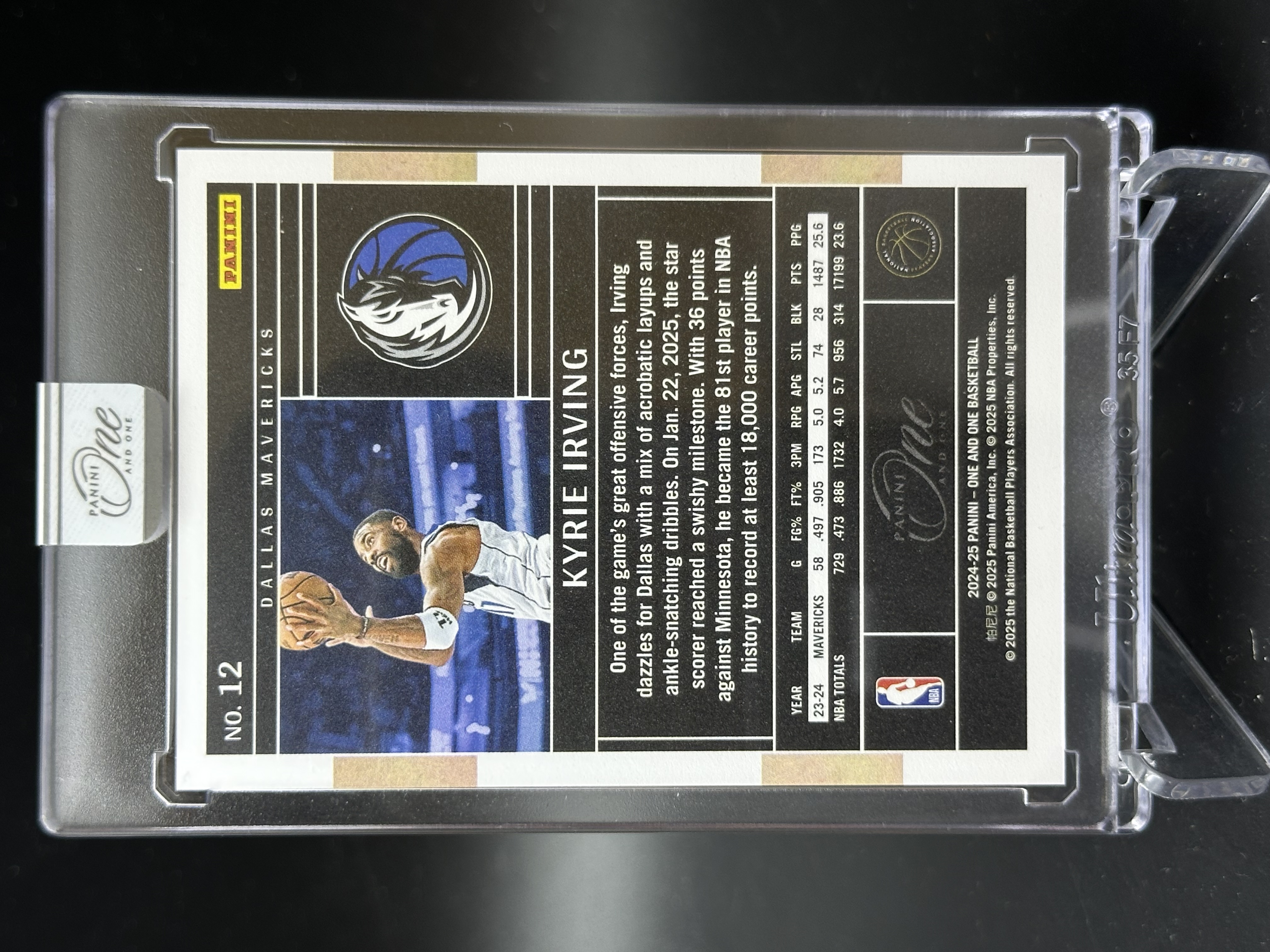 2024-25 Panini One and One Kyrie Irving 【小黄拍卖】OAO 欧文 独行侠 base 橙平行 39/49编 原封砖「汉堡王」