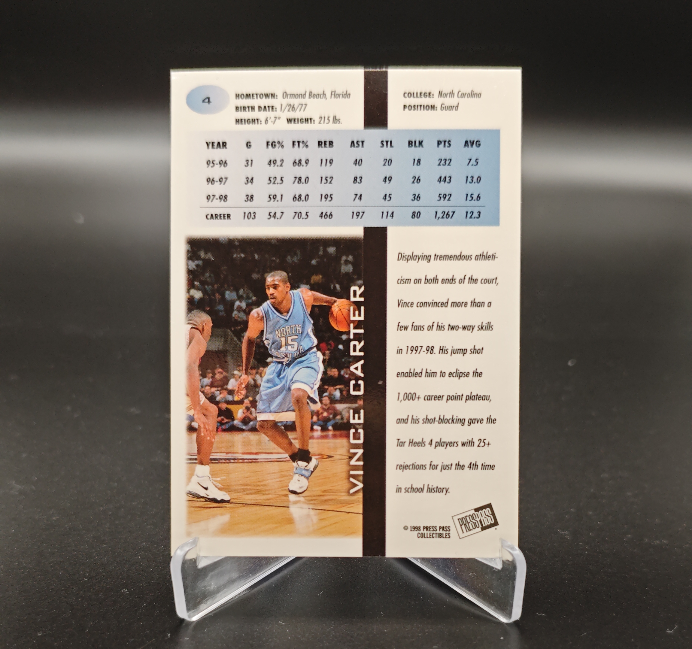 1997-98 Press Pass Press Pass '98 Vince Carter RC #31 文斯卡特 ufo 加拿大飞人 扣篮王 北卡 卡品如图