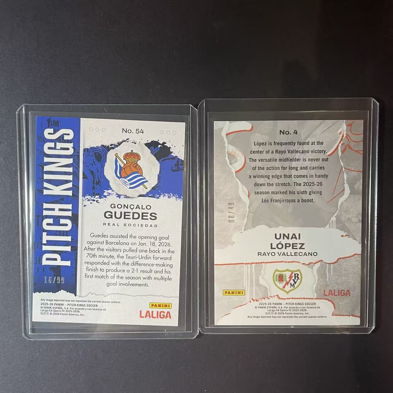 2025-26 Panini Pitch Kings 西甲油画 GONCALO GUEDES 西班牙人 贡萨洛 格德斯 紫折 99编 葡萄牙 洛佩兹 49编 lot不保卡品 洛北拍卖 433-PG&