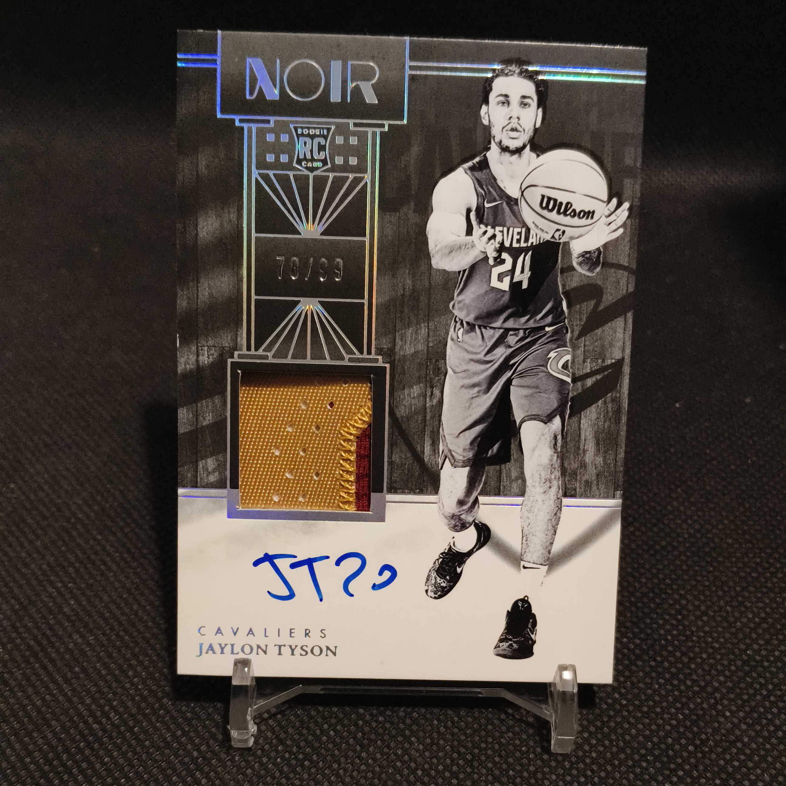 2024-25 Panini Noir Jaylon Tyson 骑士 杰隆泰森 诺尔 新秀 rpa 签字 卡签 /99编 patch 瑕疵如图 收藏必备