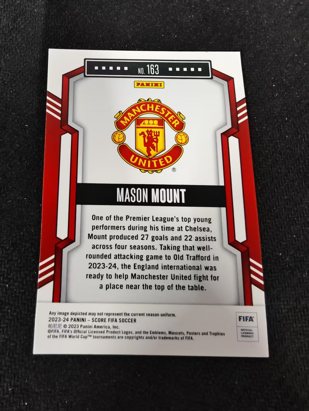 【可合并,不累计】2023-24 Panini Score Mason Mount 梅森 芒特 曼联 FIFA 划痕 边角瑕疵 #163
