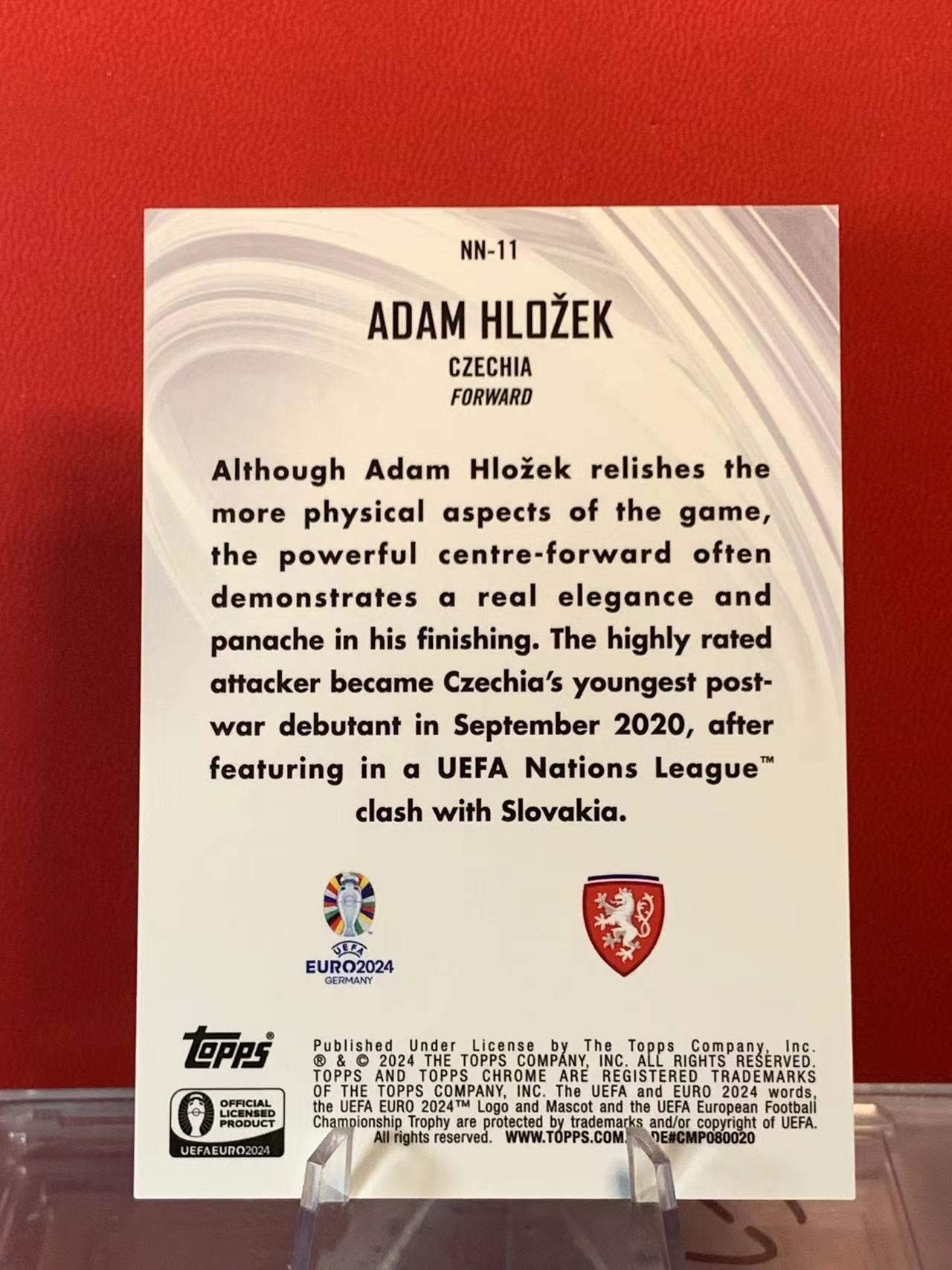 (詹叔代拍)2024 Topps Chrome Adam Hlozek 欧洲杯TC 亚当 赫洛泽克 捷克 勒沃库森 12/75编 波纹折 霓虹国家特卡 卡品如图 顺丰寄付 泰山