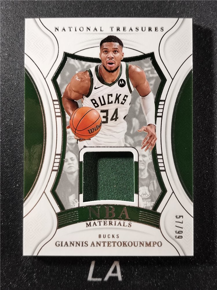 Carte Panini National Treasures 19-20 Giannis Antetokounmpo Game Gear Auto 14/25
