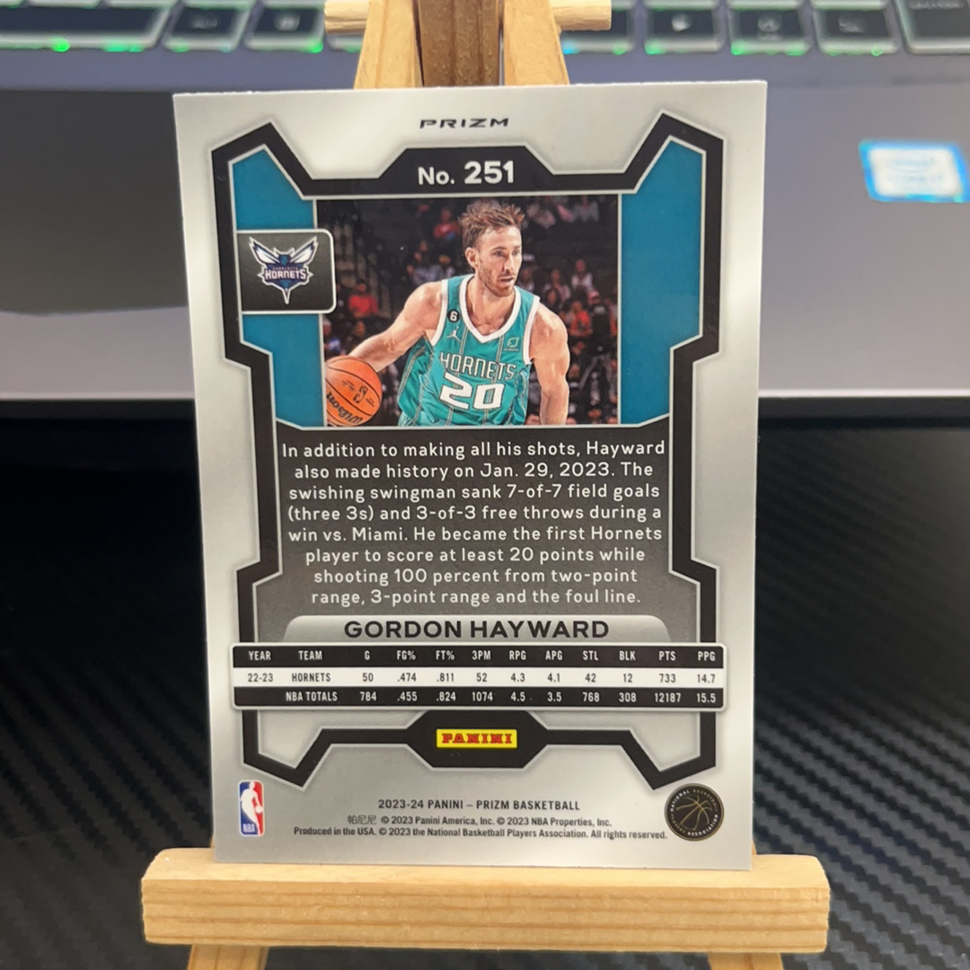2023-24 Panini Prizm Gordon Hayward 海沃德 黄蜂 银折 折射 prizm系列 pz 卡品如图 凑图必备 值得收藏!免费代卖!