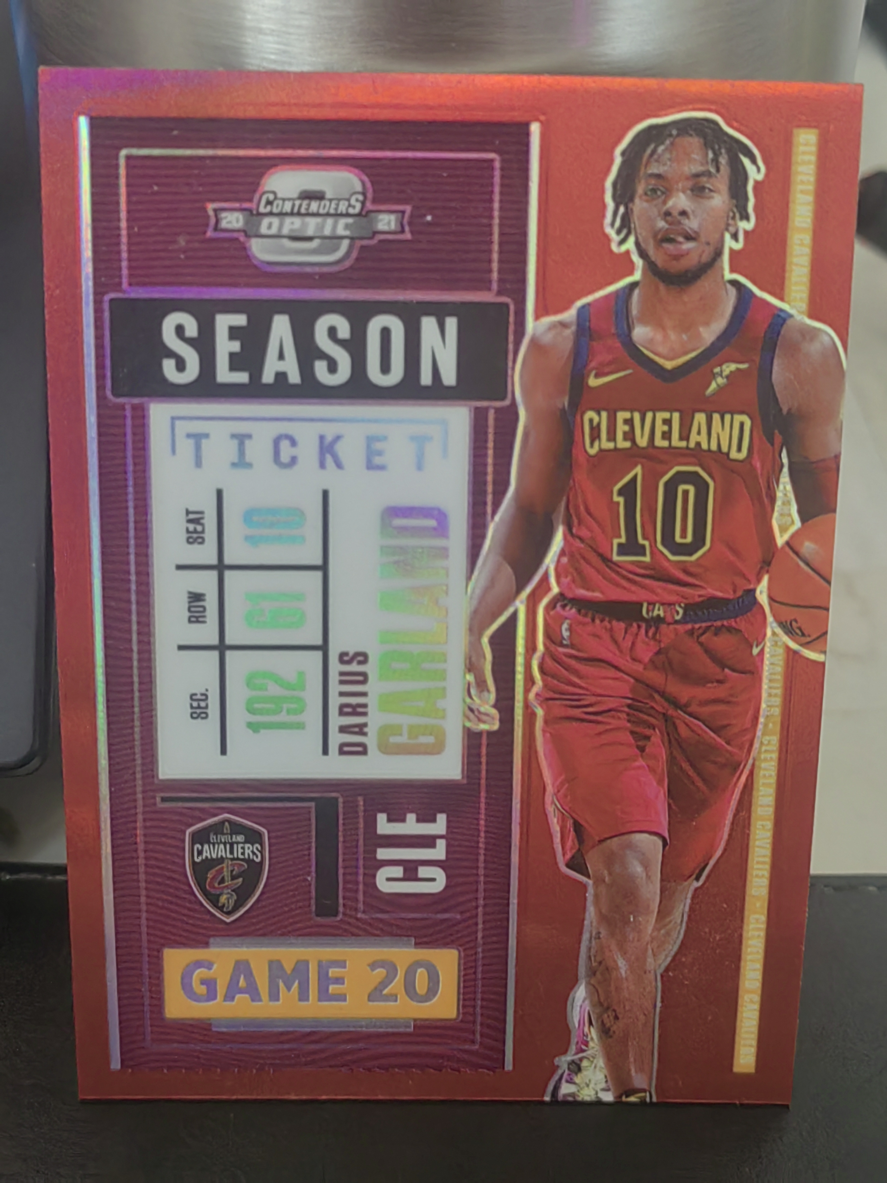 2020-21 Panini Contenders Optic Darius Garland 球票OP 达里厄斯 加兰 骑士 红折 篮 白边白角 不保卡品 卡品如图