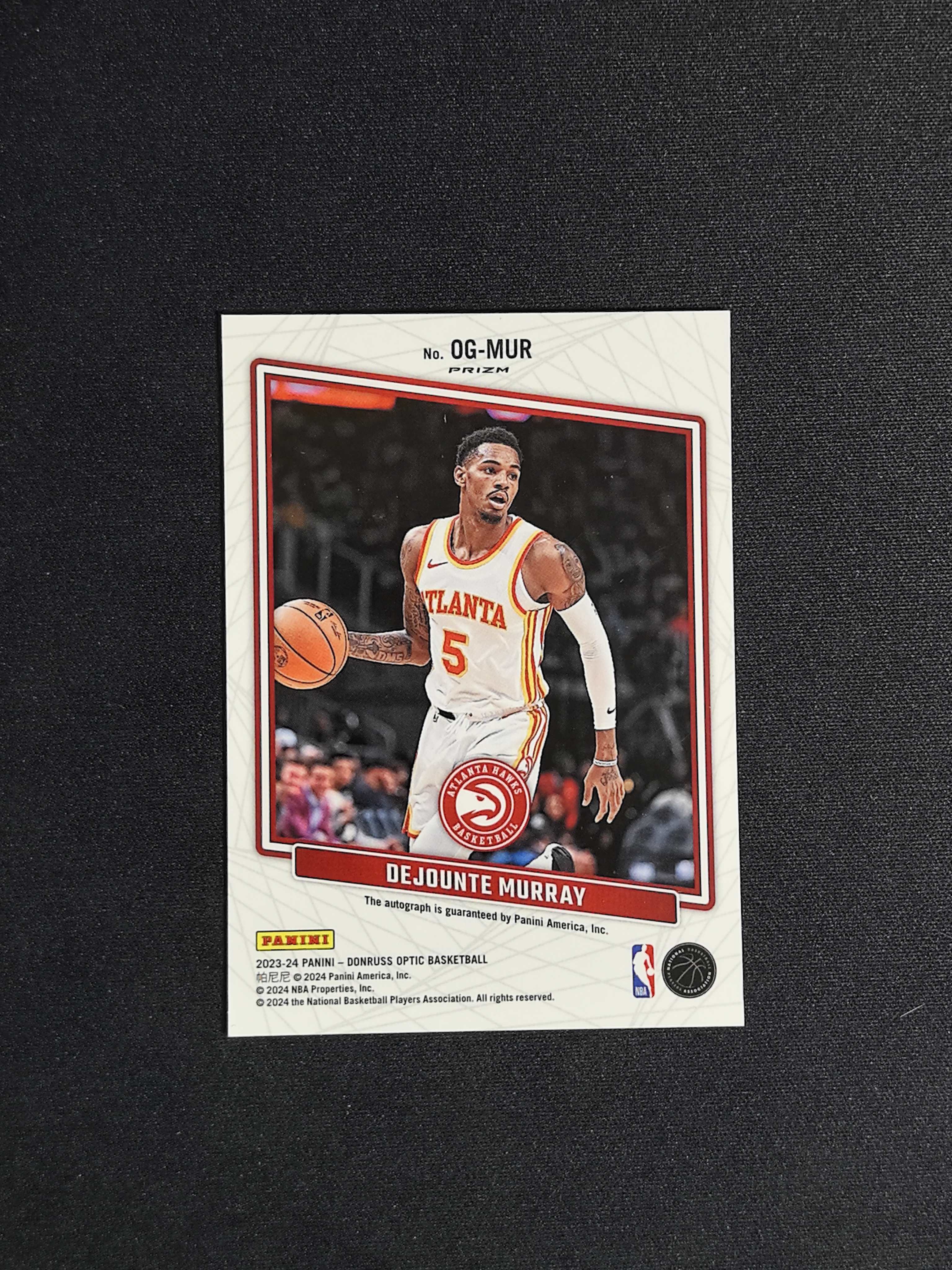 2023-24 Panini Contenders Optic dejounte Murray 杜蕾斯 老鹰 德章泰 穆雷 绿圈圈折 折射 签字 专收必备 卡品如图 鱼【CYT球星卡】