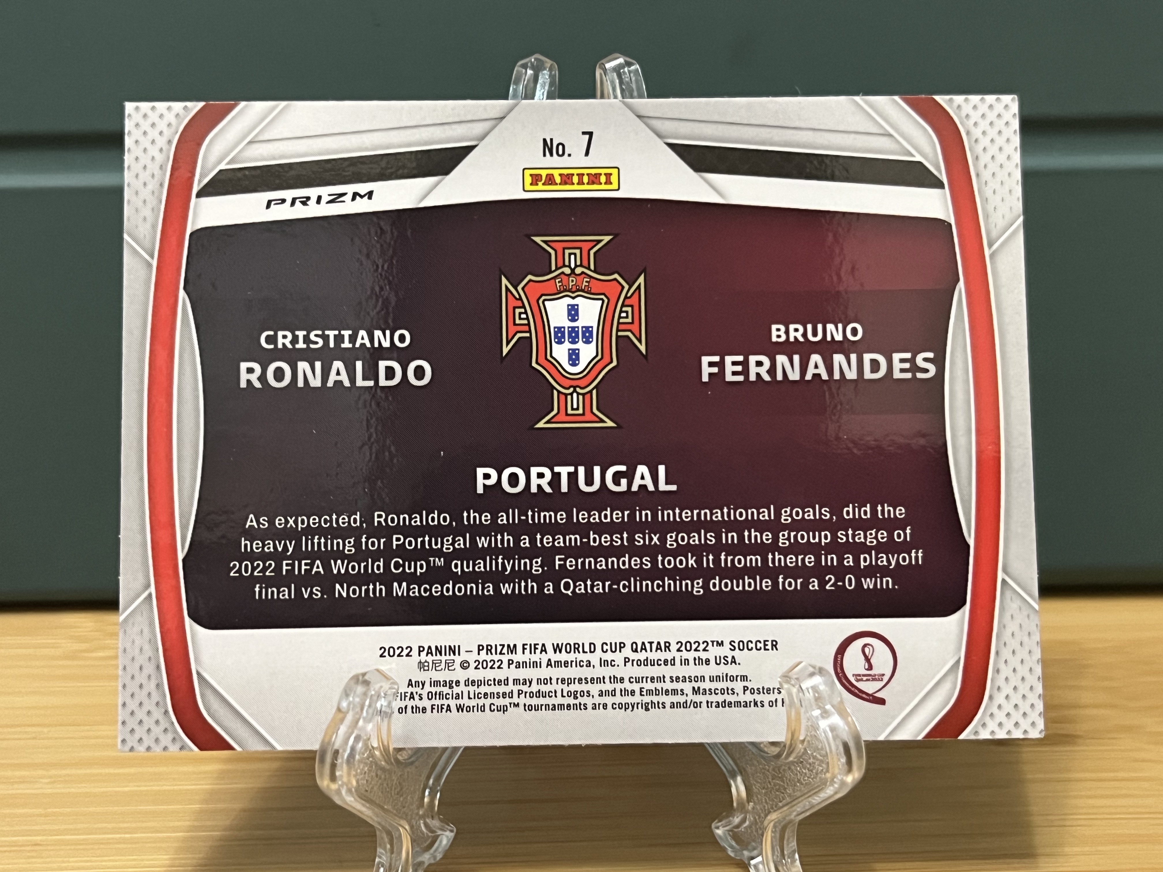 2022 Panini Prizm Cristiano Ronaldo 世界杯 葡萄牙 C罗 克里斯蒂亚 诺罗纳尔多费尔兰德斯 双人特卡 银折 卡品如图 实卡超美 收藏专收必备