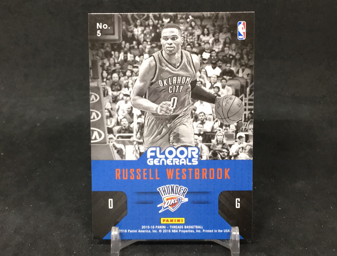 【DC拍卖】4.16 2015-16 Panini Threads Floor Generals 拉塞尔・威斯布鲁克 #5 俄克拉荷马城雷霆 经典收藏