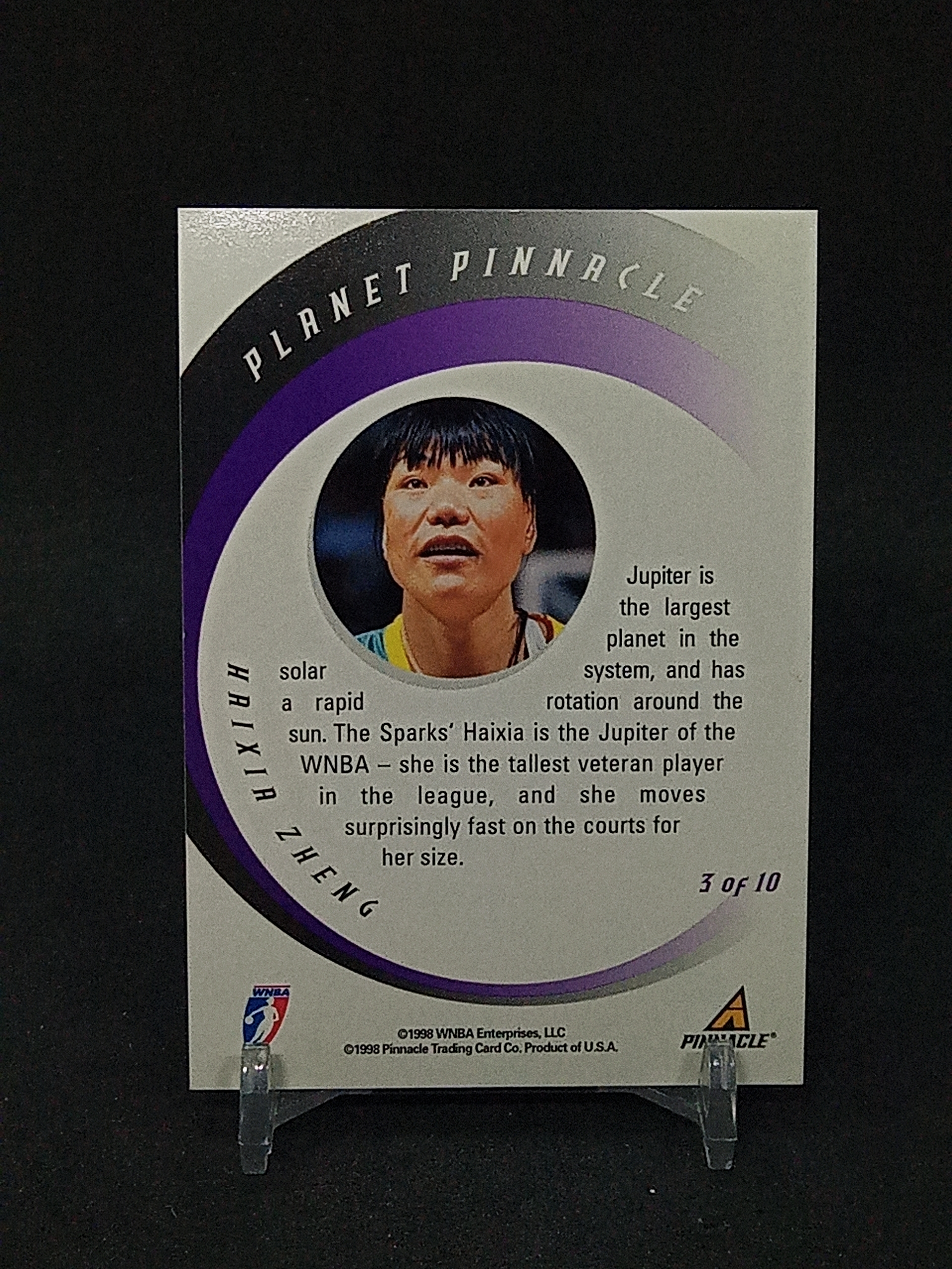 【DC拍卖】10.04HK 1998 Pinnacle WNBA 郑海霞 Zheng Haixia,洛杉矶火花 Planet Pinnacle 行星特卡 3/10,WNBA 中国第一人,金属镭射质感