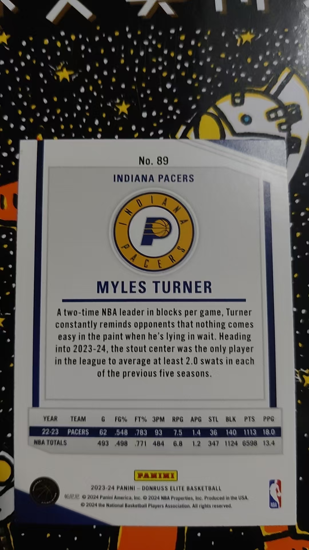 2023-24 Panini ELITE Myles Turner 迈尔斯 特纳 步行者队 红折 折射 硬通货 卡品精美 凑套必备 收藏必备
