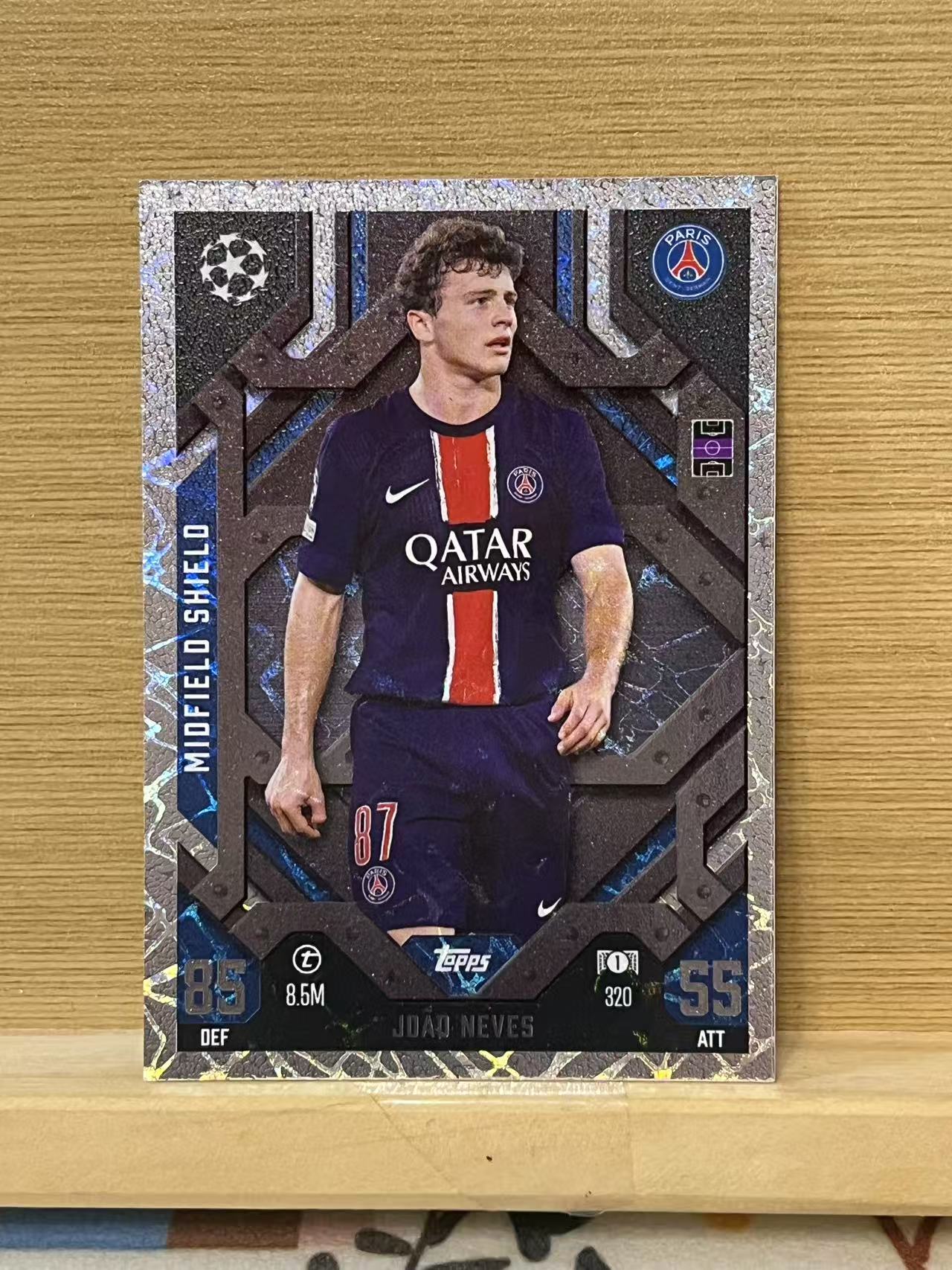 2024 Topps match attax joao neves 若昂 内维斯 大巴黎 特卡 银折 游戏版 欧冠 卡品如图 实卡精美 A37