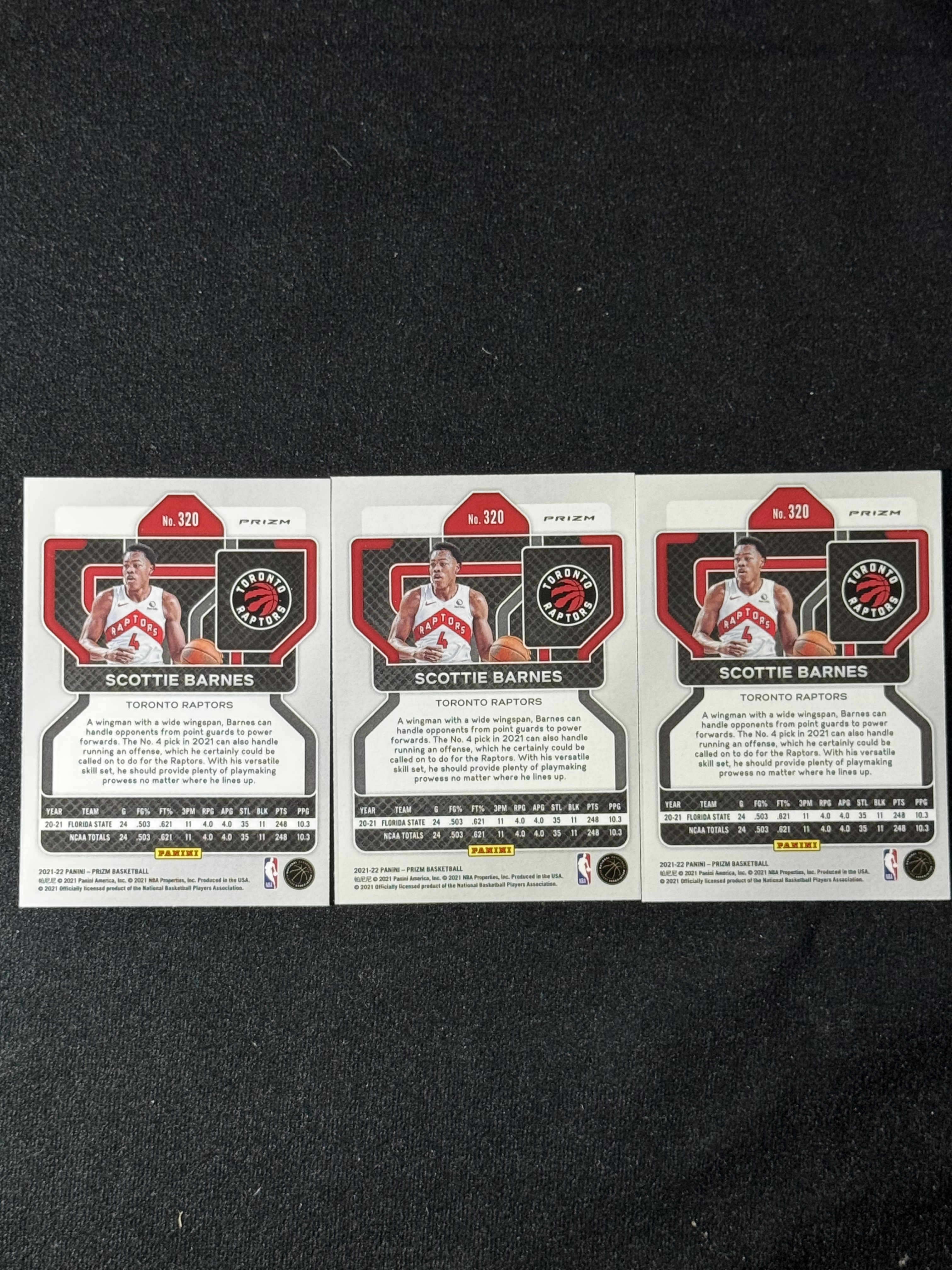 2021-22 Panini Prizm Scottie Barnes RC 【扎克代卖】PZ 猛龙新秀 斯科蒂 巴恩斯 银波纹 三色折 disco折 小彩虹 瑕疵如图 投资必备