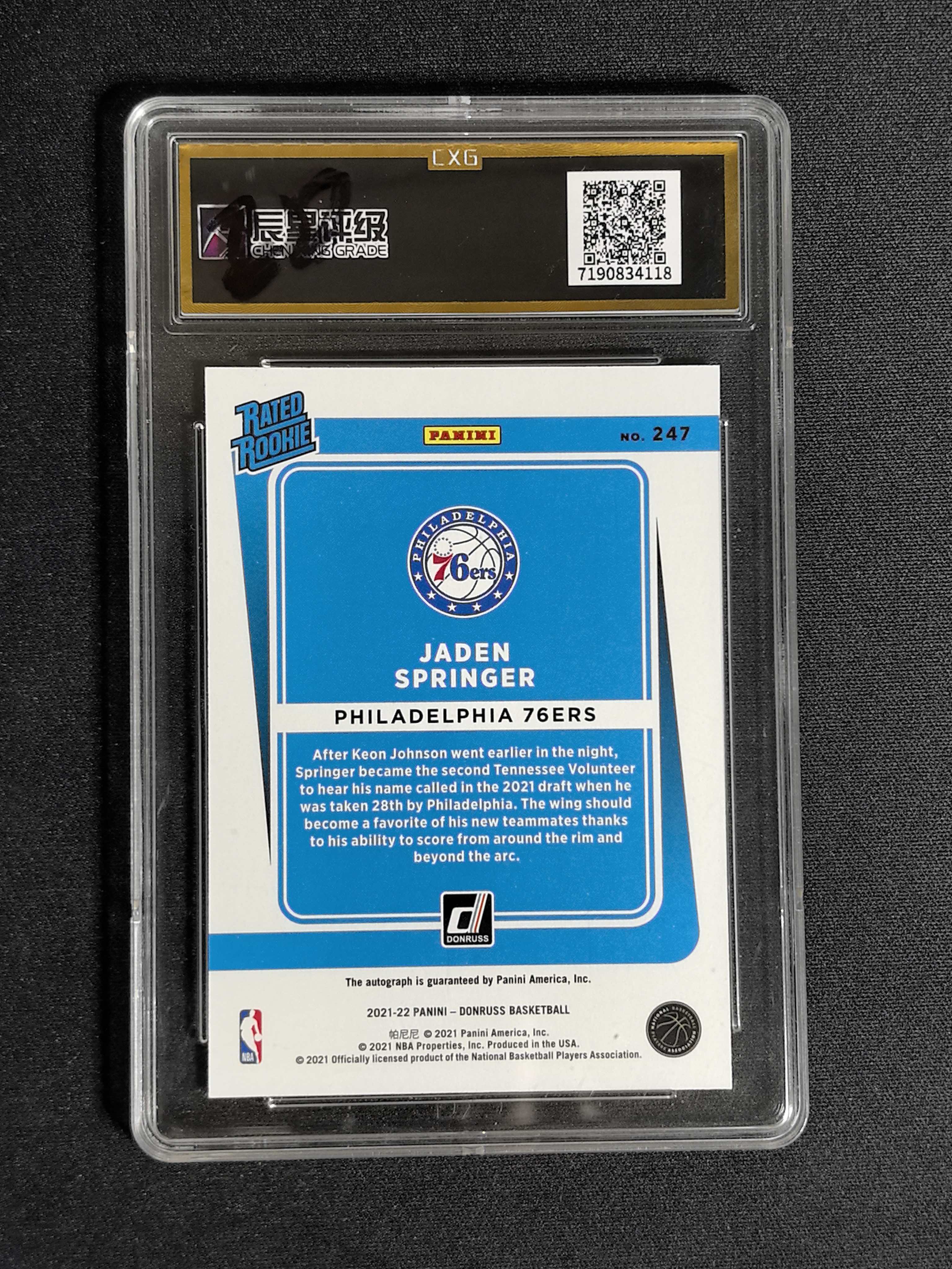 2021-22 Panini Donruss Jaden Springer 杜蕾斯 杰登 斯普林格 76人 新秀 签字 银mojo折 折射 专收必备 卡品如图 鱼【CYT球星卡】