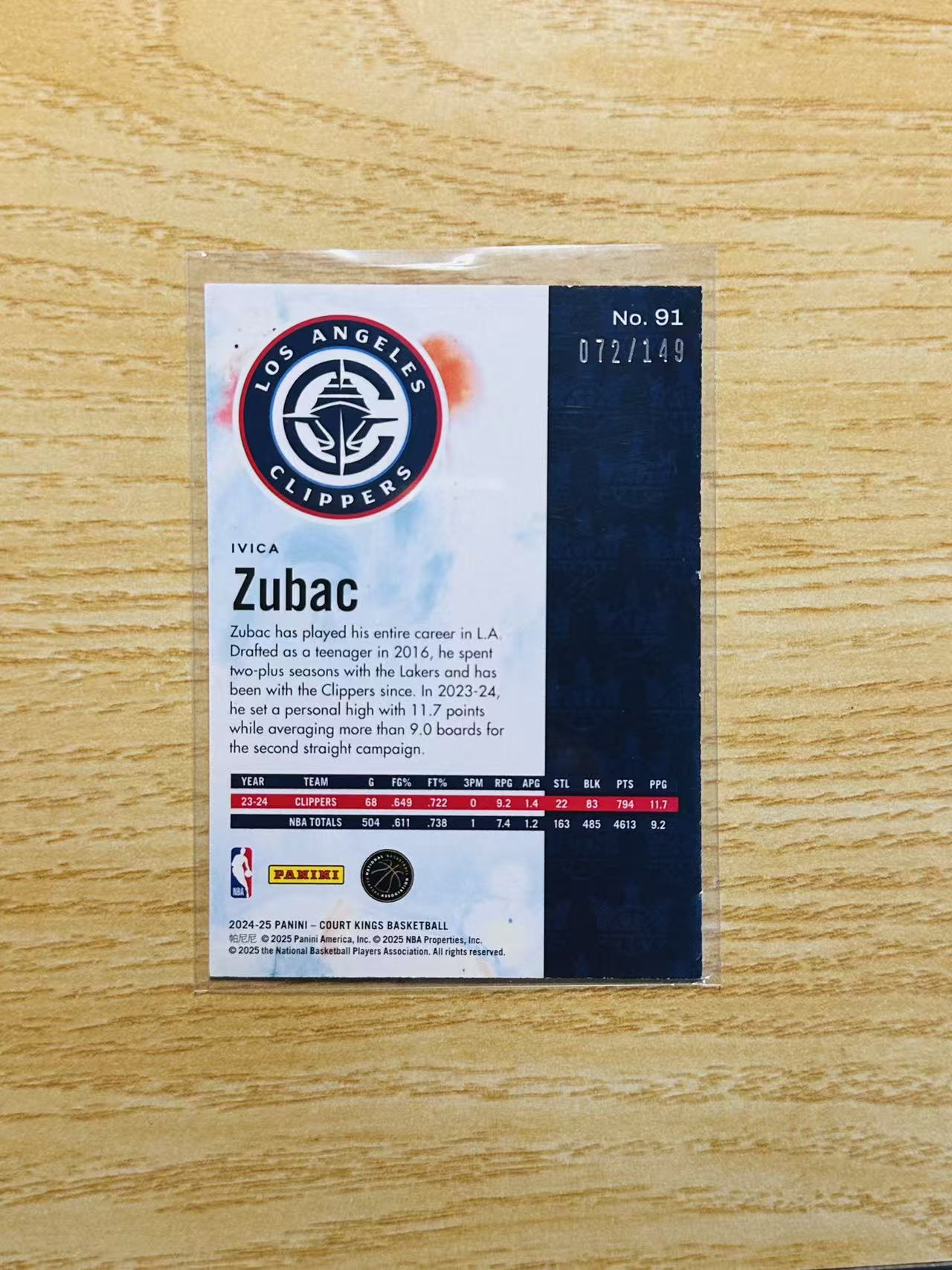 2024-25 Panini Court Kings Ivica Zubac 嘿嘿代卖 油画 伊维察 祖巴茨 149编 快船 收藏必备