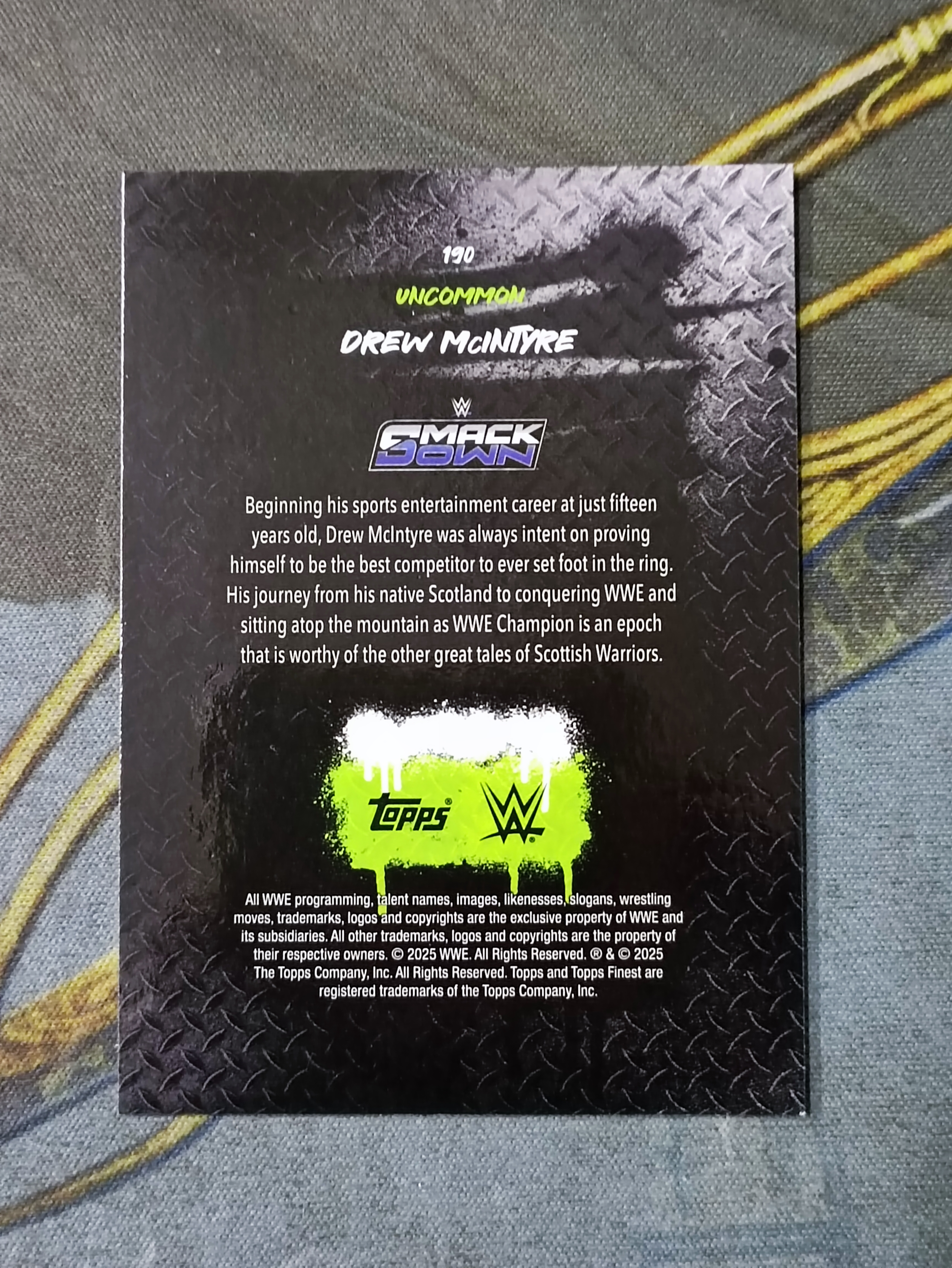 2025 Topps Finest Drew McIntyre 天选之子 麦金泰尔 限量50/75编 蓝格子折 折射亮面 WWE 职业摔角(品见大图有瑕)《苏州卡通》J【BAO】