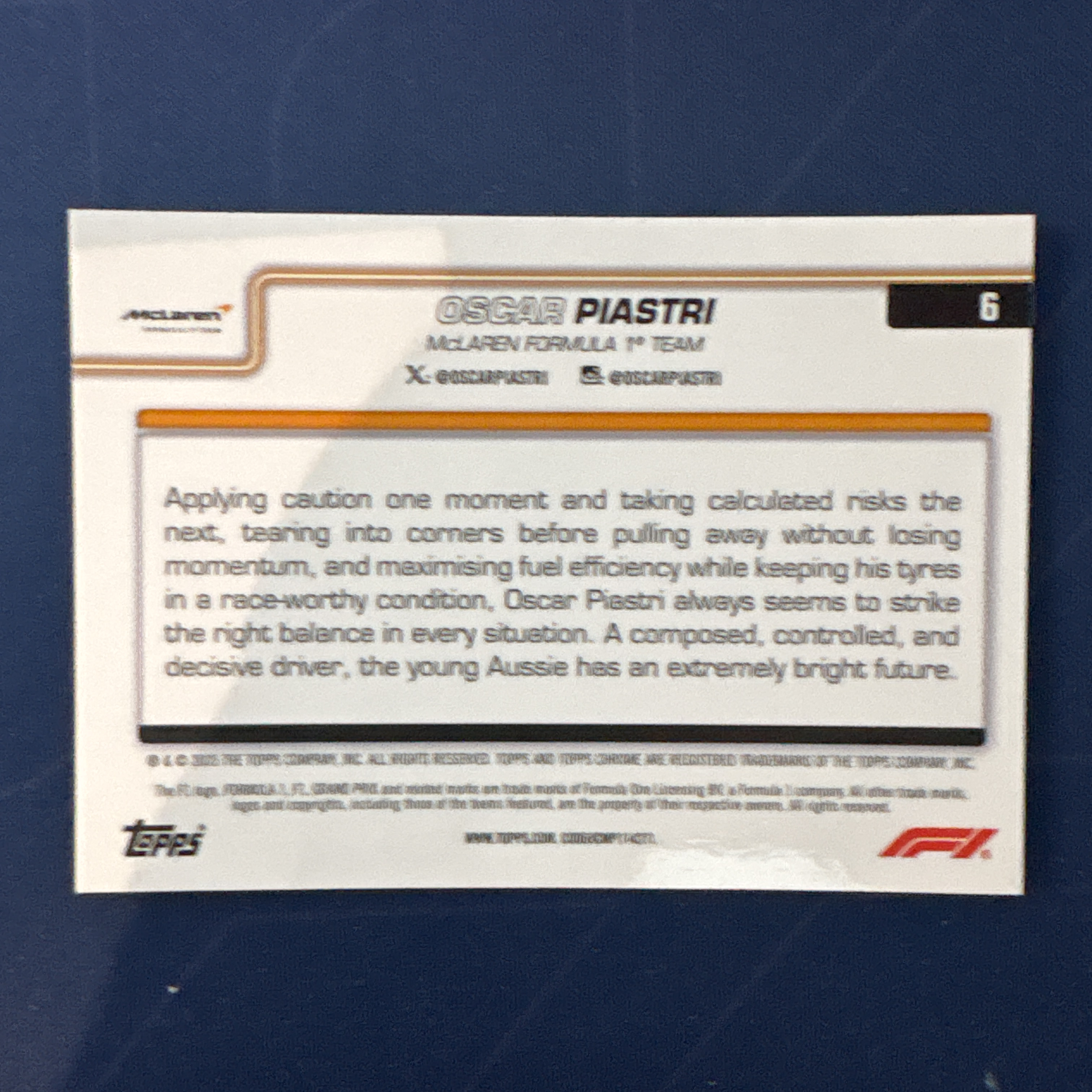 2025 Topps Chrome Oscar Piastri 【爆爆代卖】F1 75周年 奥斯卡 皮亚斯特里 黑白方格旗折 棋盘折 格子折 迈凯伦 车队 正定妆照 专收必备 卡品如图 #冷哥