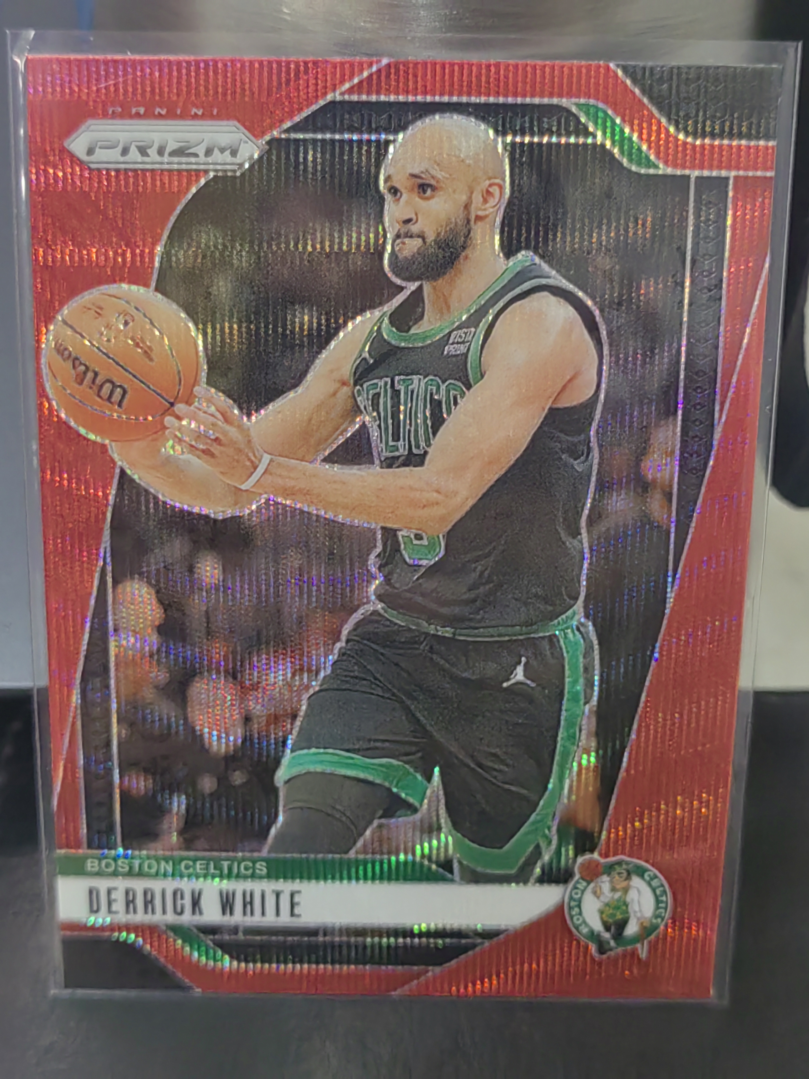 2024-25 Panini Prizm Derrick White PZ 红波纹折 德里克怀特 凯尔特人 篮 白边白角 不保卡品 卡品如图