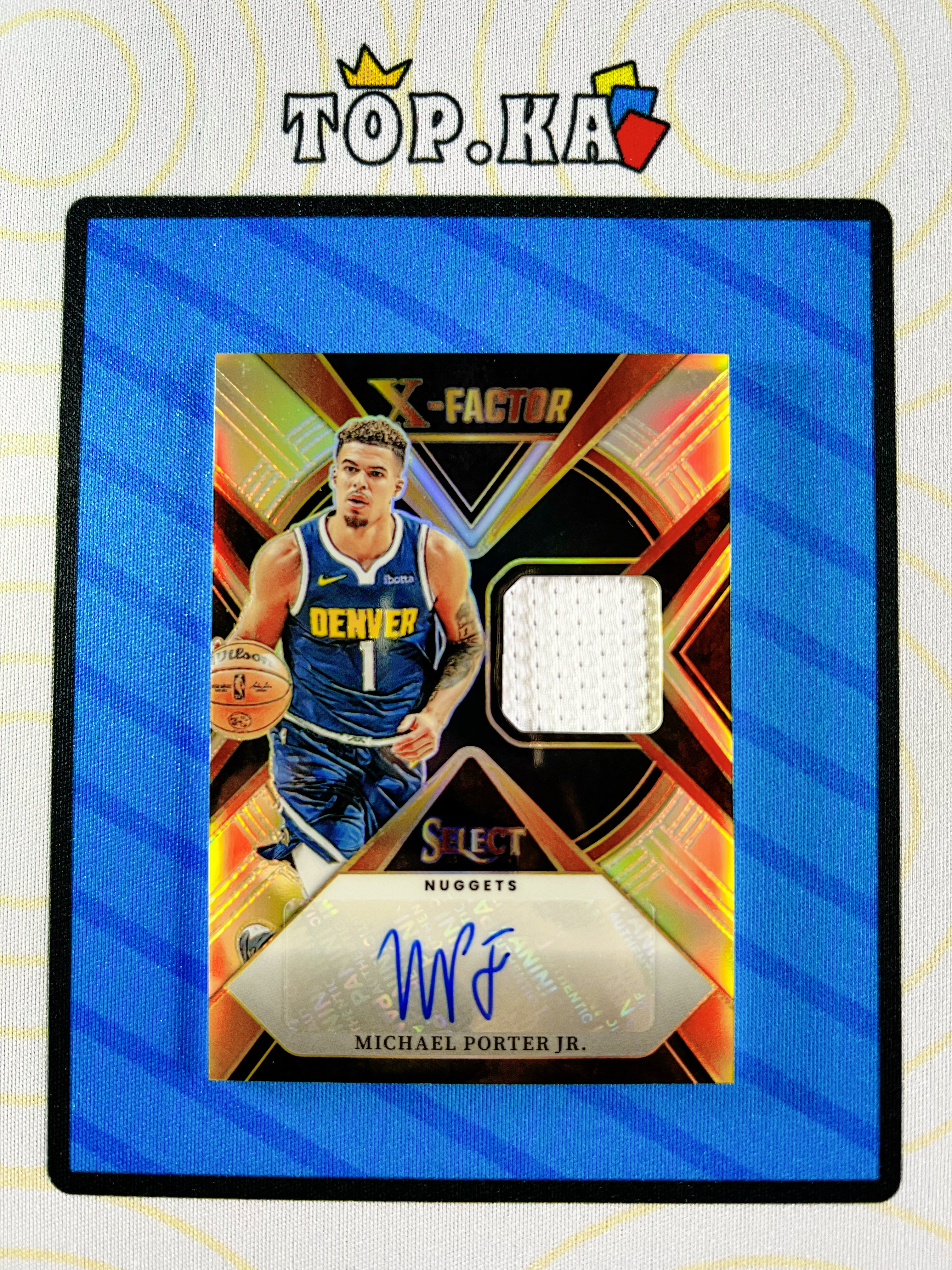 【顶尖卡社】 2023-24 Panini Select Michael Porter Jr. 掘金 小迈克尔 波特 003/125编 球衣 物料 签字 折射 详情看描述 卡品如图【凯里】