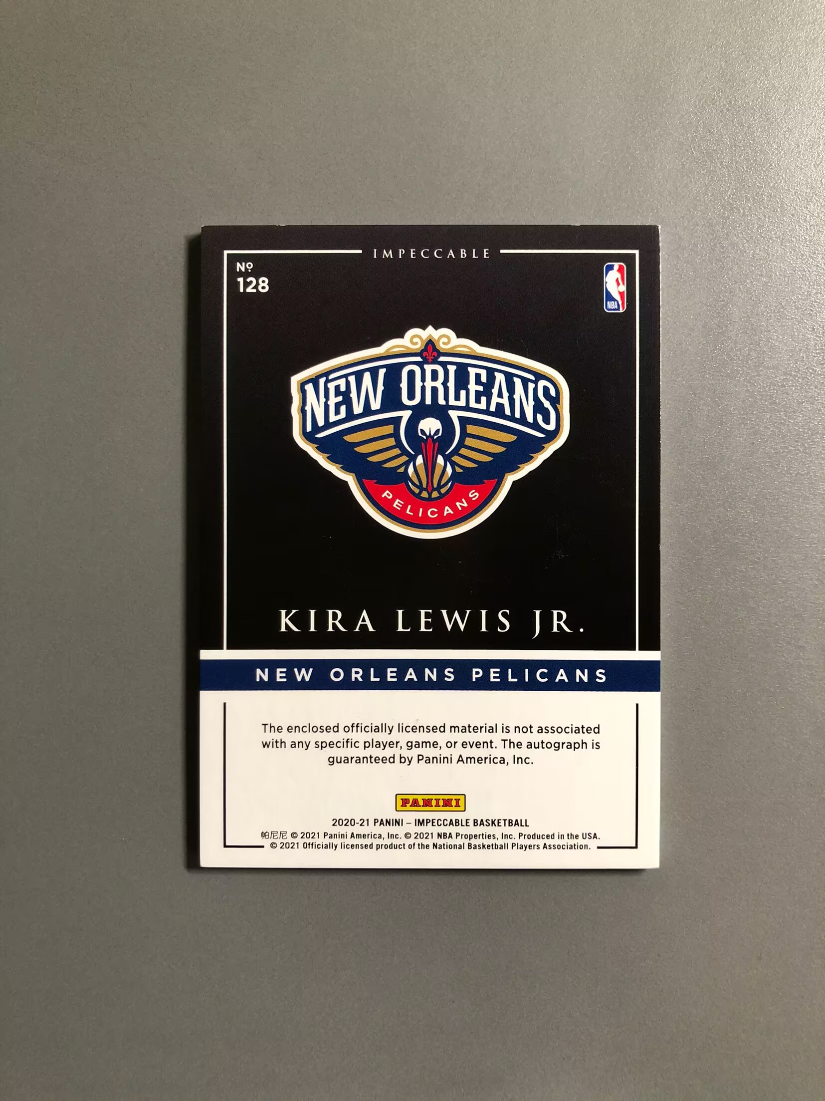 2020-21 Panini Impeccable Kira Lewis Jr. RC 基拉·刘易斯 鹈鹕 新秀 RC 球衣 签字 卡签 RPA 99编 切割暴力 实卡好看 瑕疵如图 可累计FT030
