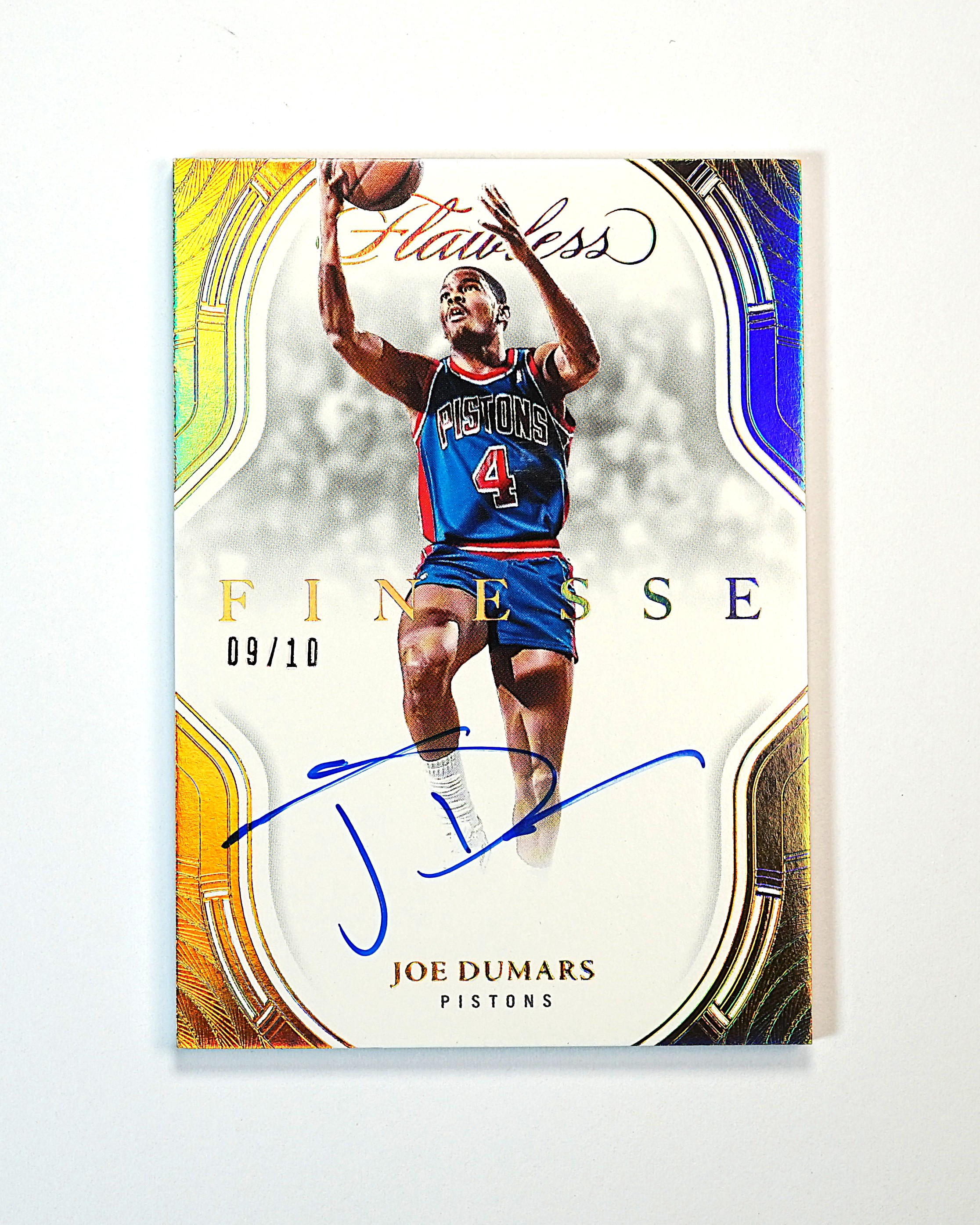 2024-25 Panini Flawless Joe Dumars 手提 乔 杜马斯 09/10编 签字 卡签 FINESSE 金闪版 选图超帅 活塞名宿 末年系列值得凑套 卡品微瑕如图