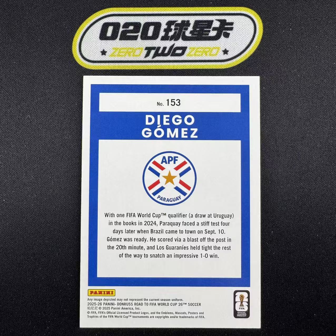 2025-26 Panini Donruss Diego Gomez 杜蕾斯 世界杯之路 迭戈 戈麦斯 1/99编 D版 橙折 首编 巴拉圭(GZ01)