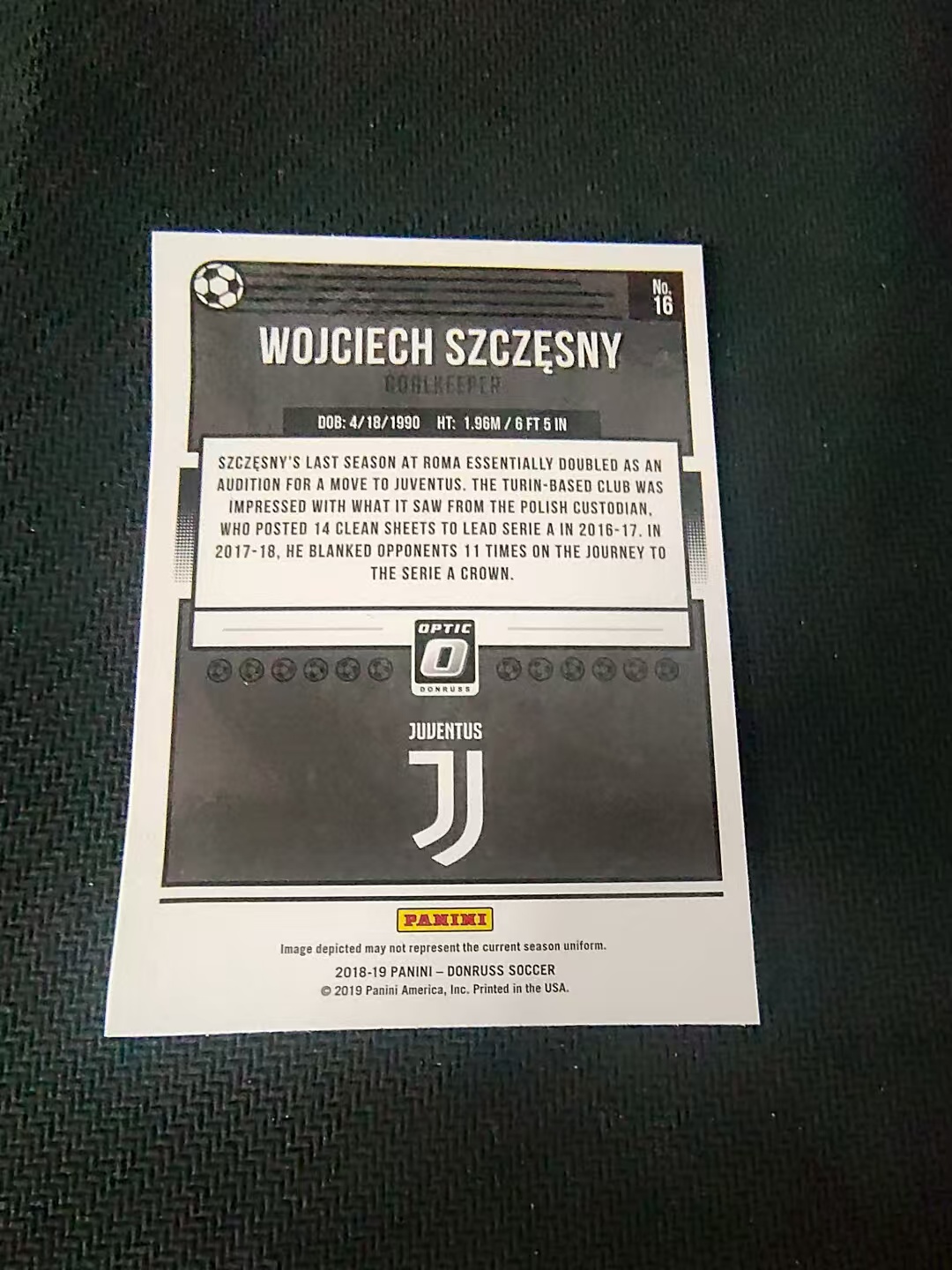 【可合并,不累计】2018-19 Panini Donruss Wojciech Szczesny 尤文图斯 什琴斯尼 杜蕾斯OP 划痕 边角瑕疵 #16