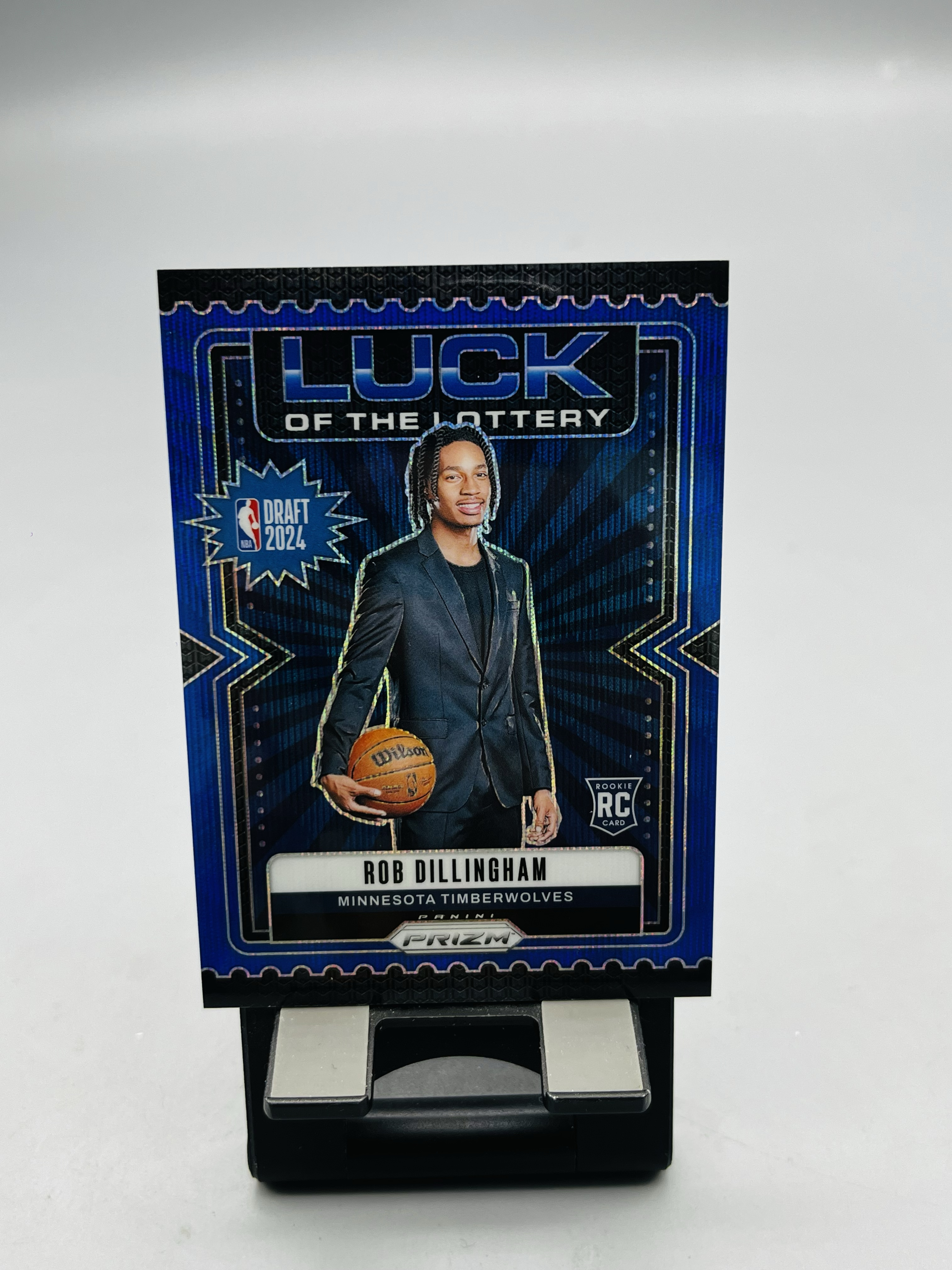 2024-25 Panini Prizm Robert Dillingham RC 森林狼新秀 罗伯特 迪林厄姆 蓝波纹折射 036/175编 选秀夜特卡 卡品如图 专收必备【鸟叔拍卖】牛马
