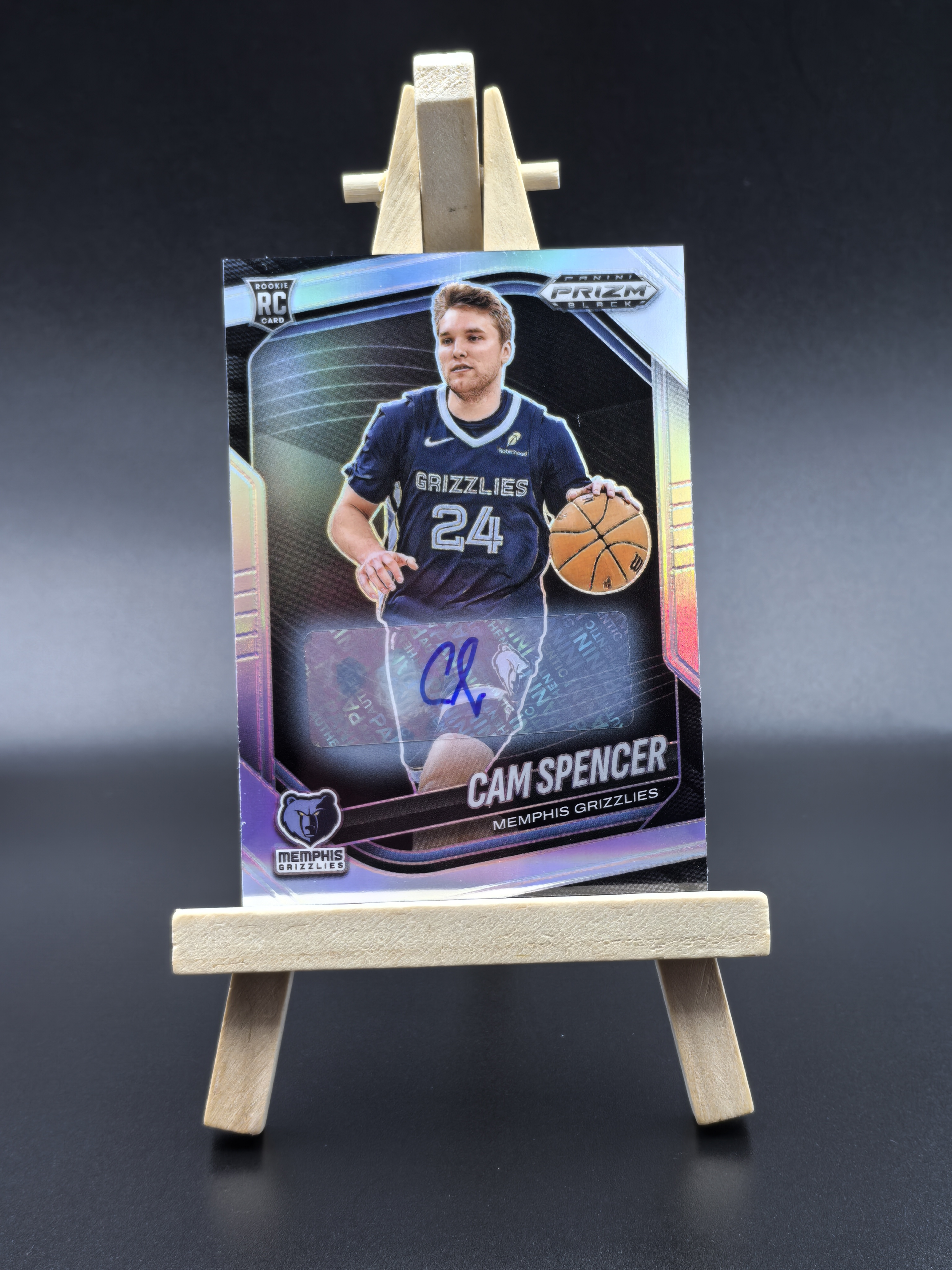 2024-25 Panini Prizm Cam Spencer Black 孟菲斯灰熊 斯潘塞 新秀RC标 银折签 签字 签名 卡品如图(生蚝哥)