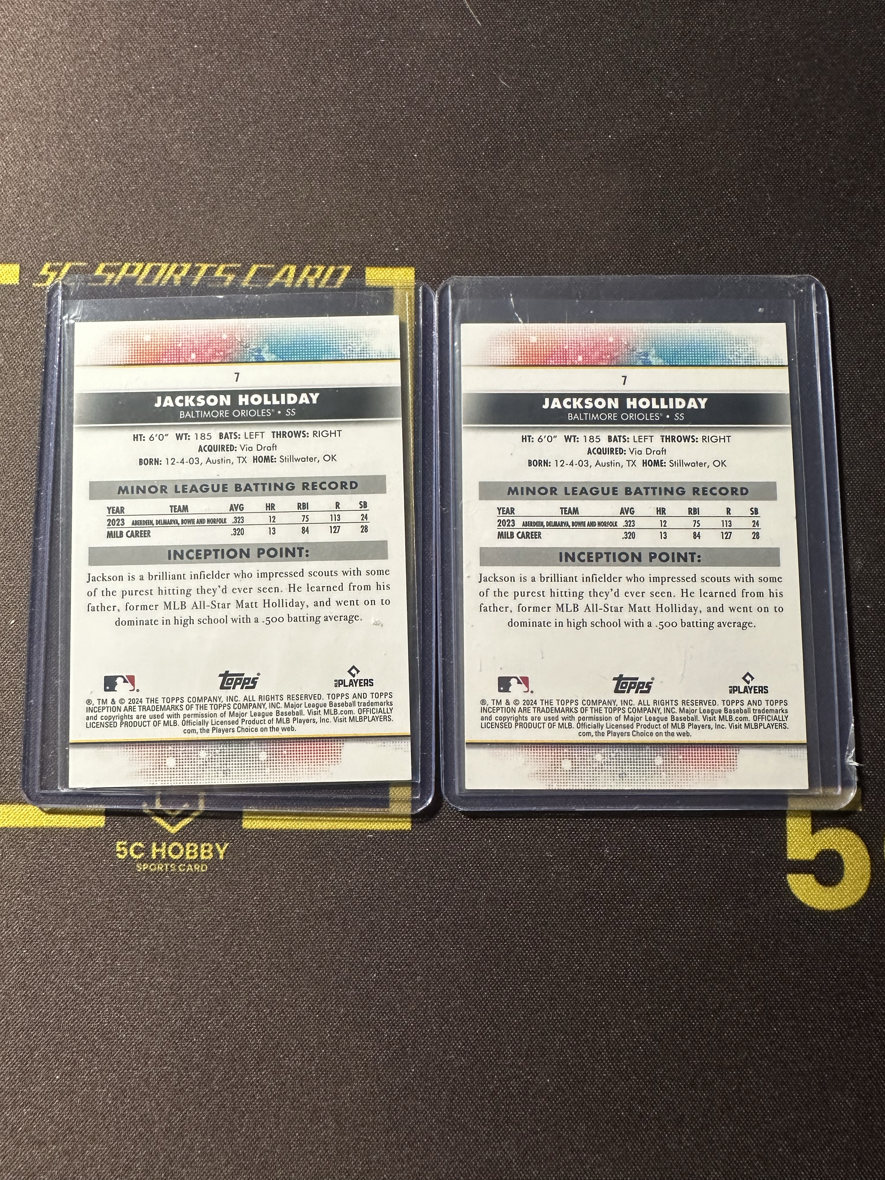 【主演出卡】Topps 盗梦空间 金莺 假日哥 Jackson Holliday 凑套 必备!卡品不保,2张
