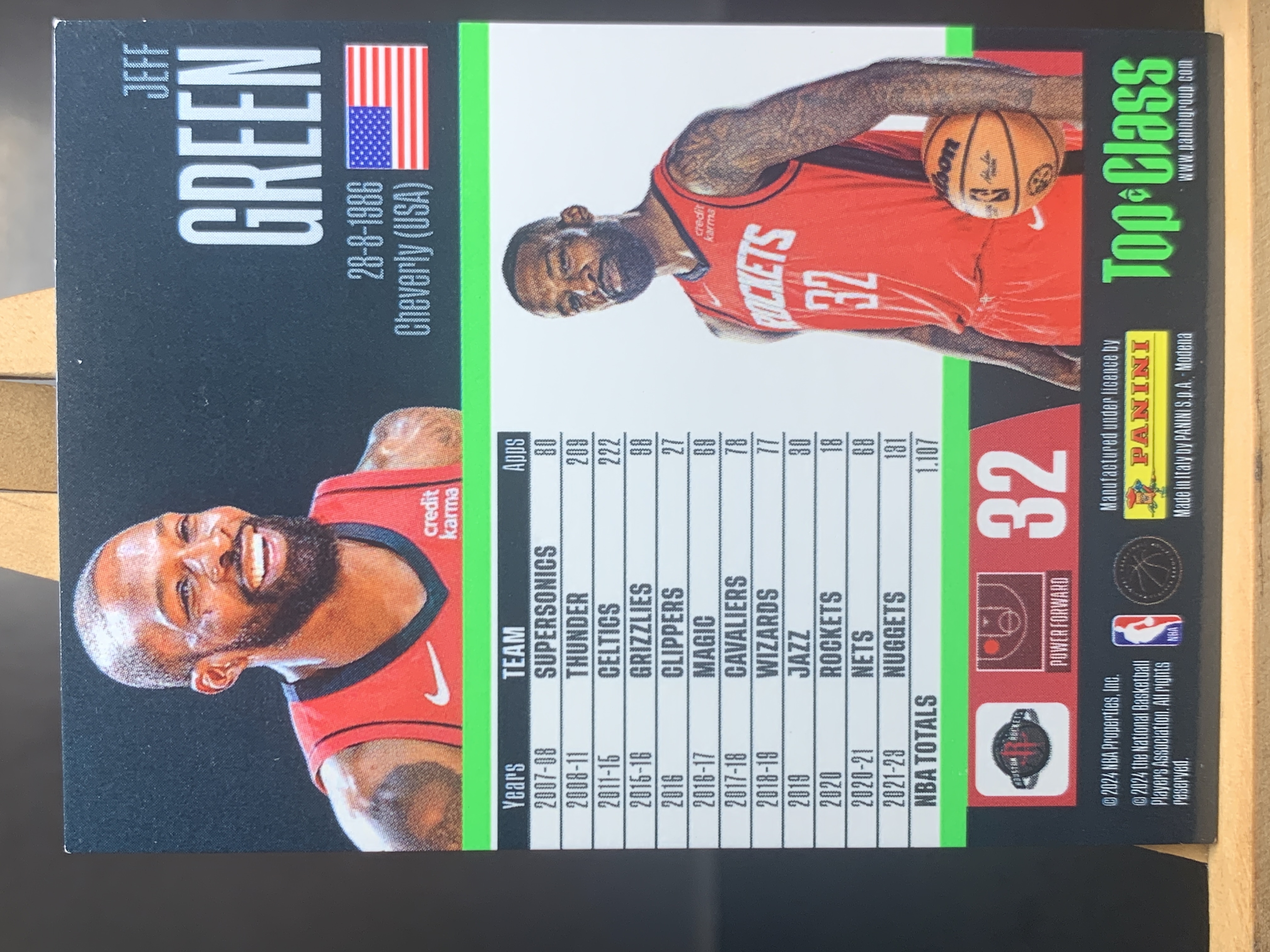 (S2) 2024 PANINI TC 折射 杰夫 格林 火箭 近期大热球星 收藏必备 边暇 ! ! !