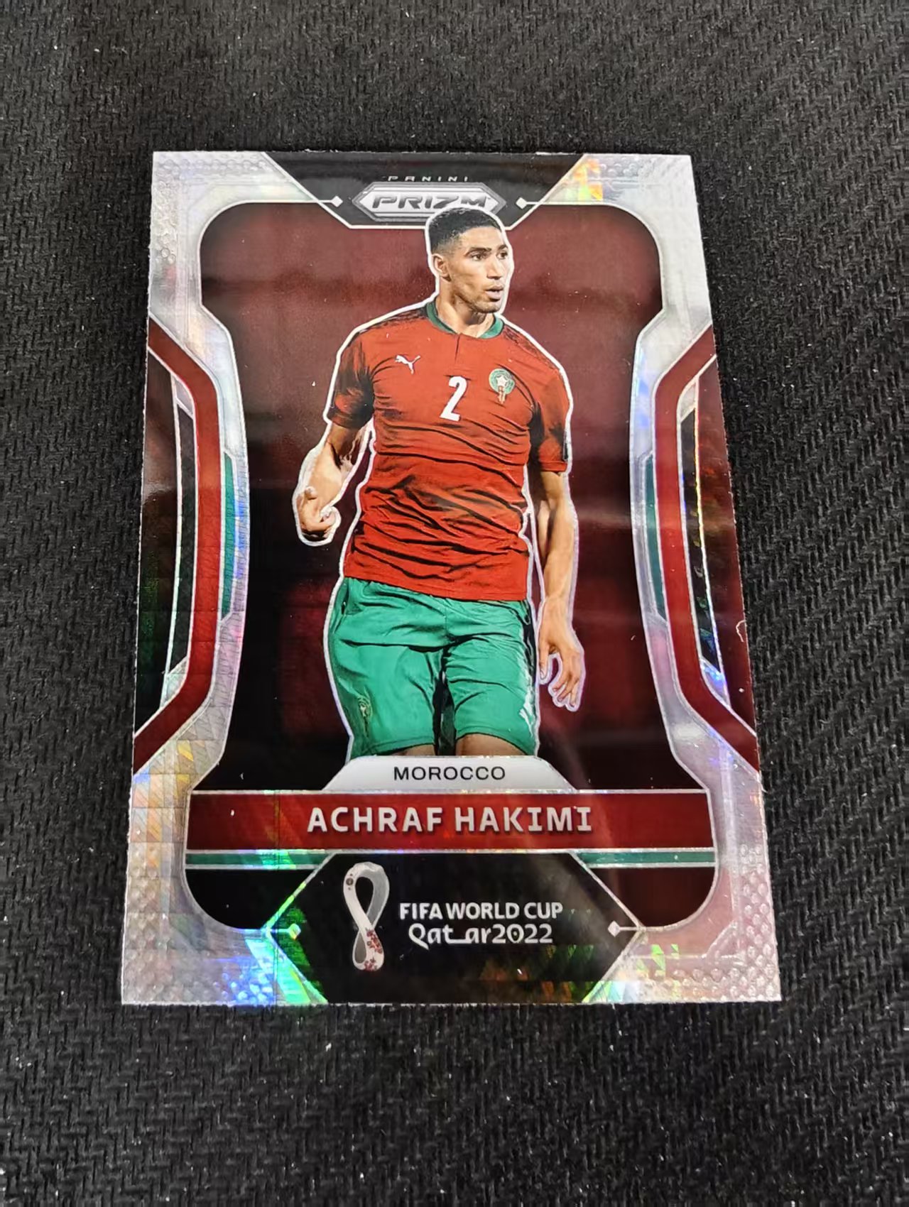 【可合并,不累计】2022 Panini Prizm Achraf Hakimi 哈基米 摩洛哥 卡塔尔世界杯 PZ hyper折 划痕 边角瑕疵 #236