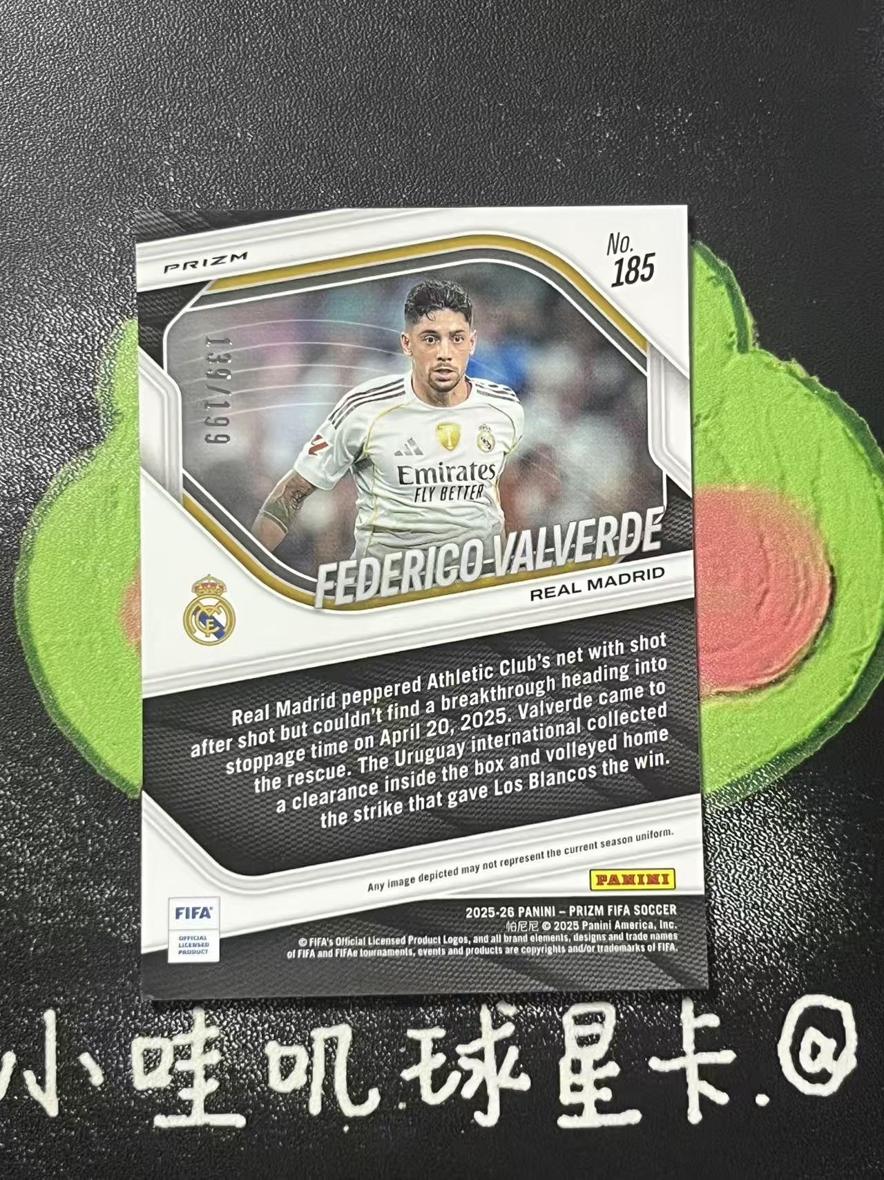 2025-26 Panini Prizm FIFA Federico Valverde FIFA 皇家马德里 巴尔韦德 199编 乌拉圭 微瑕如图【ZYP代拍】LS90