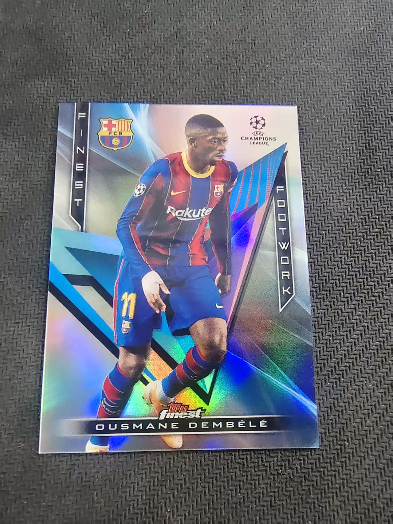 【可合并,不累计】2021 Topps Finest ousmane dembele 奥斯曼 登贝莱 巴黎圣日耳曼 巴萨 巴塞罗那 多特 法国 欧冠 银折 特卡 #4