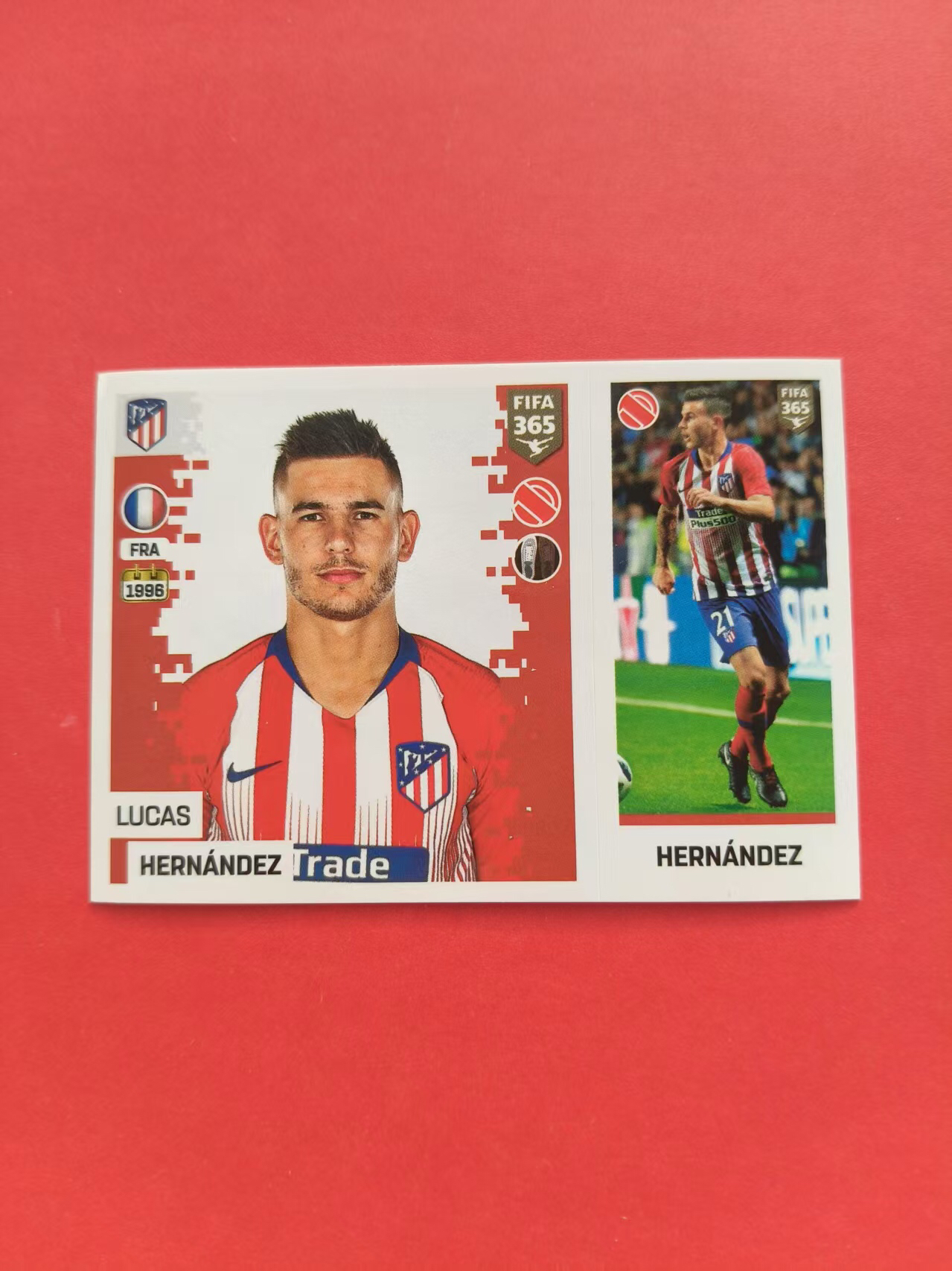 2021-22 Panini Stickers Lucas Hernández 帕尼尼FIFA365 马竞 卢卡斯 赫尔南德斯 大小比例