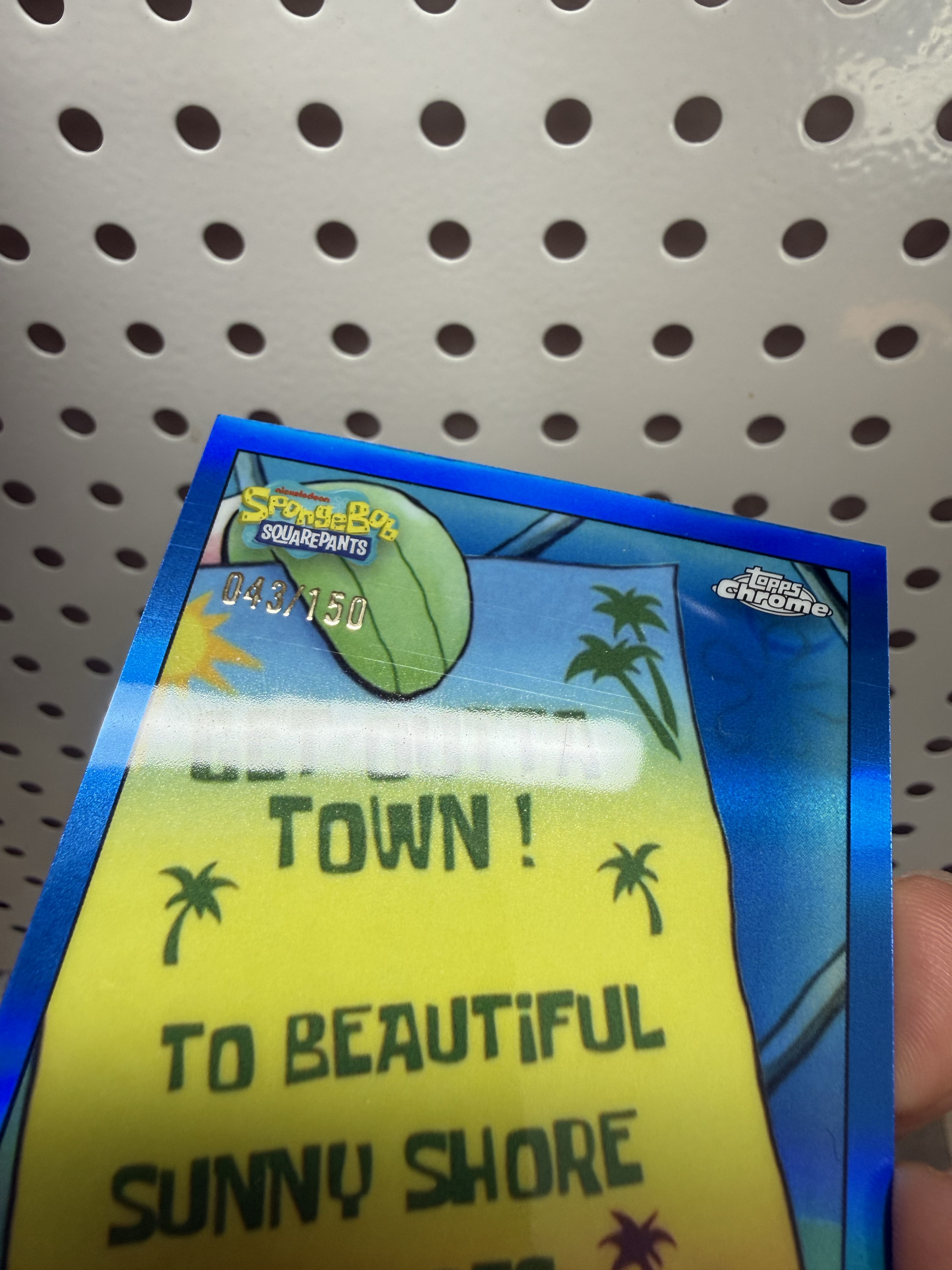 2025 Topps Chrome SpongeBob 25th 海绵宝宝 25周年 蓝折 043/150 编 Sunny Shore Resorts #150 有印刷线