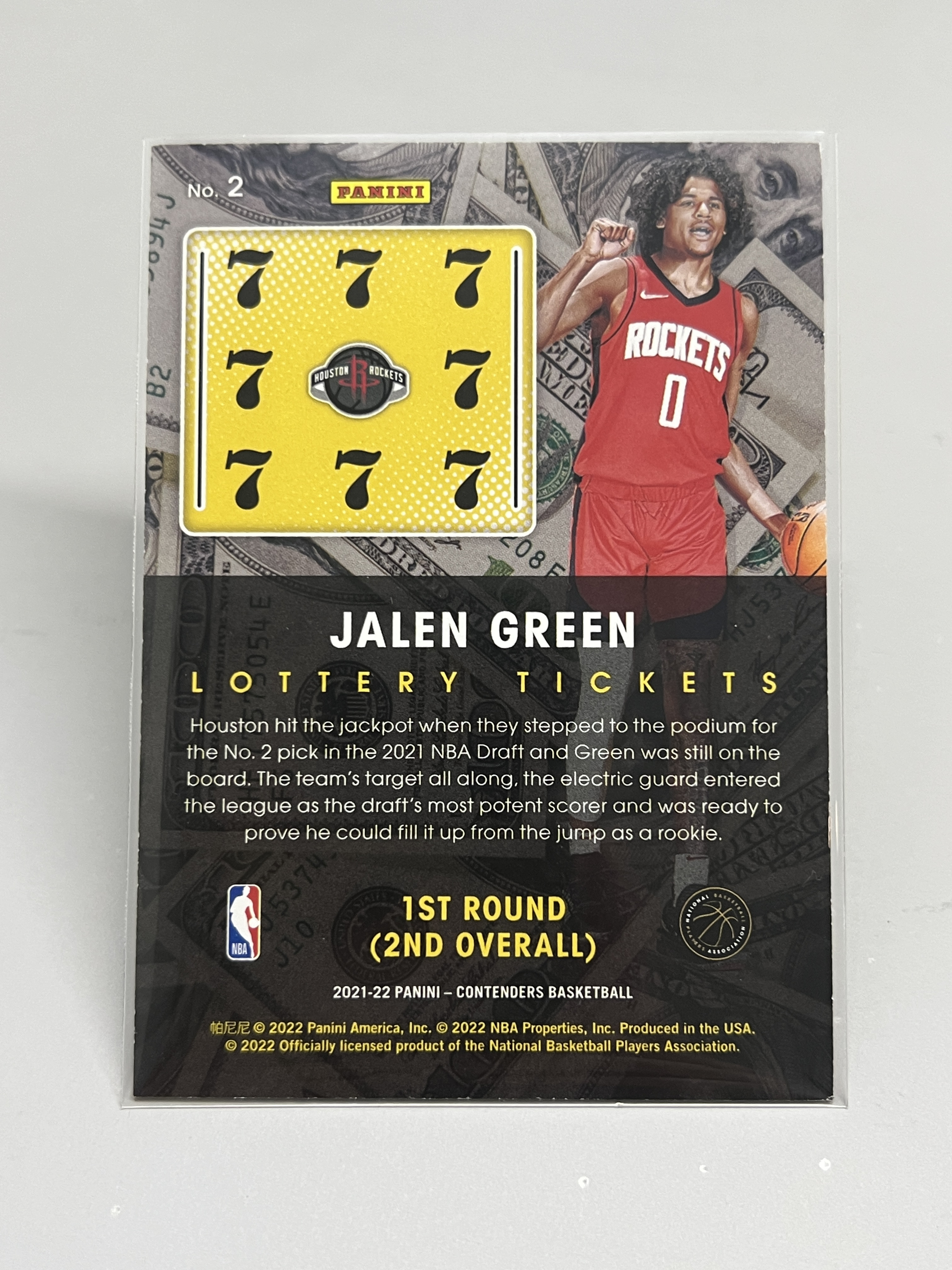 2021-22 Panini Contenders Jalen Green 【挂机拍卖】帕尼尼 球票 杰伦·格林 火箭 乐透特卡 点点折 #2 收藏 凑套 卡品如图