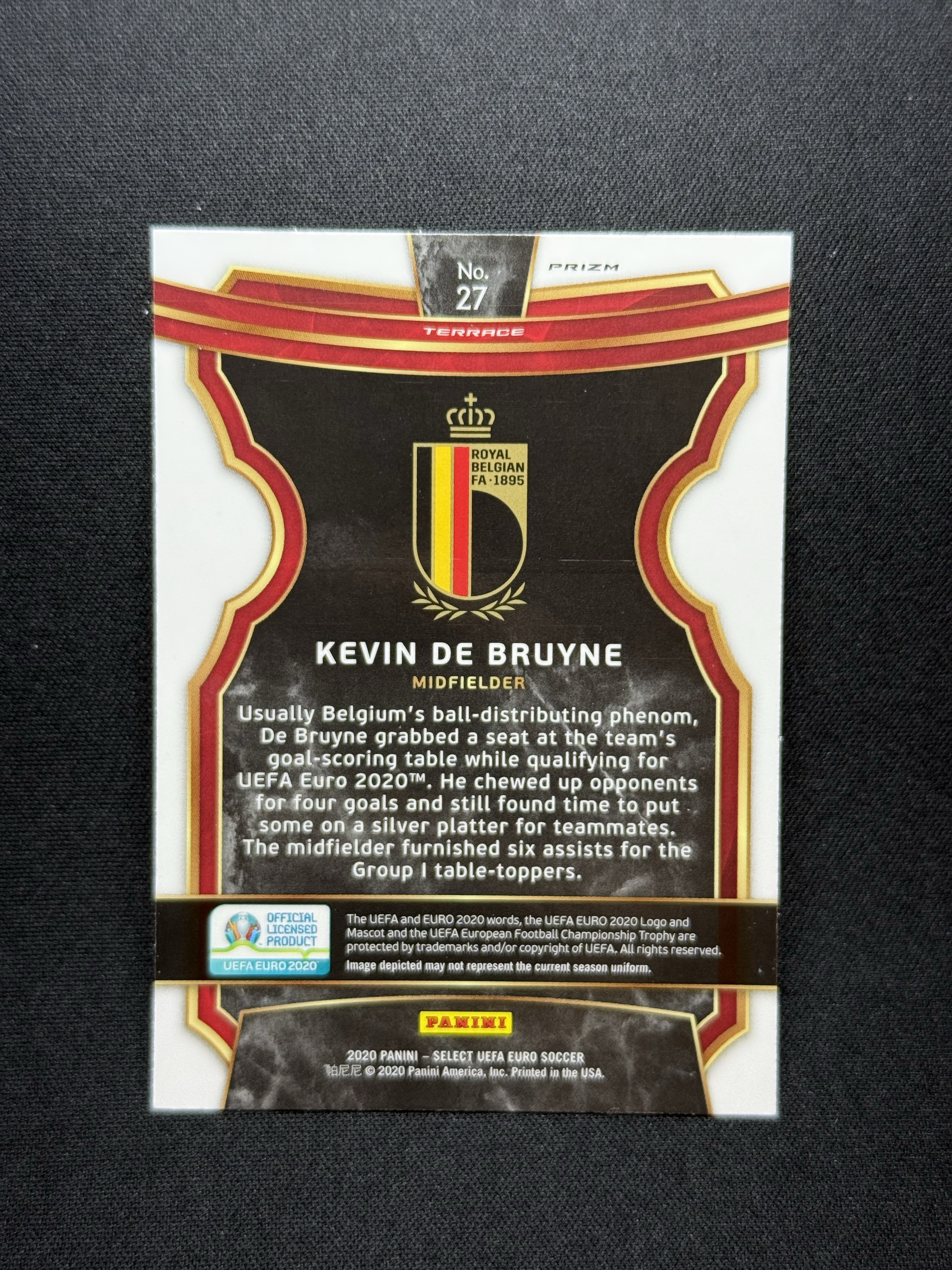 2020 Panini Select Kevin De Bruyne 【小贝代拍】欧洲杯 Select 比利时 曼城 那不勒斯 丁丁 德布劳内 银折 瑕疵如图 拍前看描述 H EW