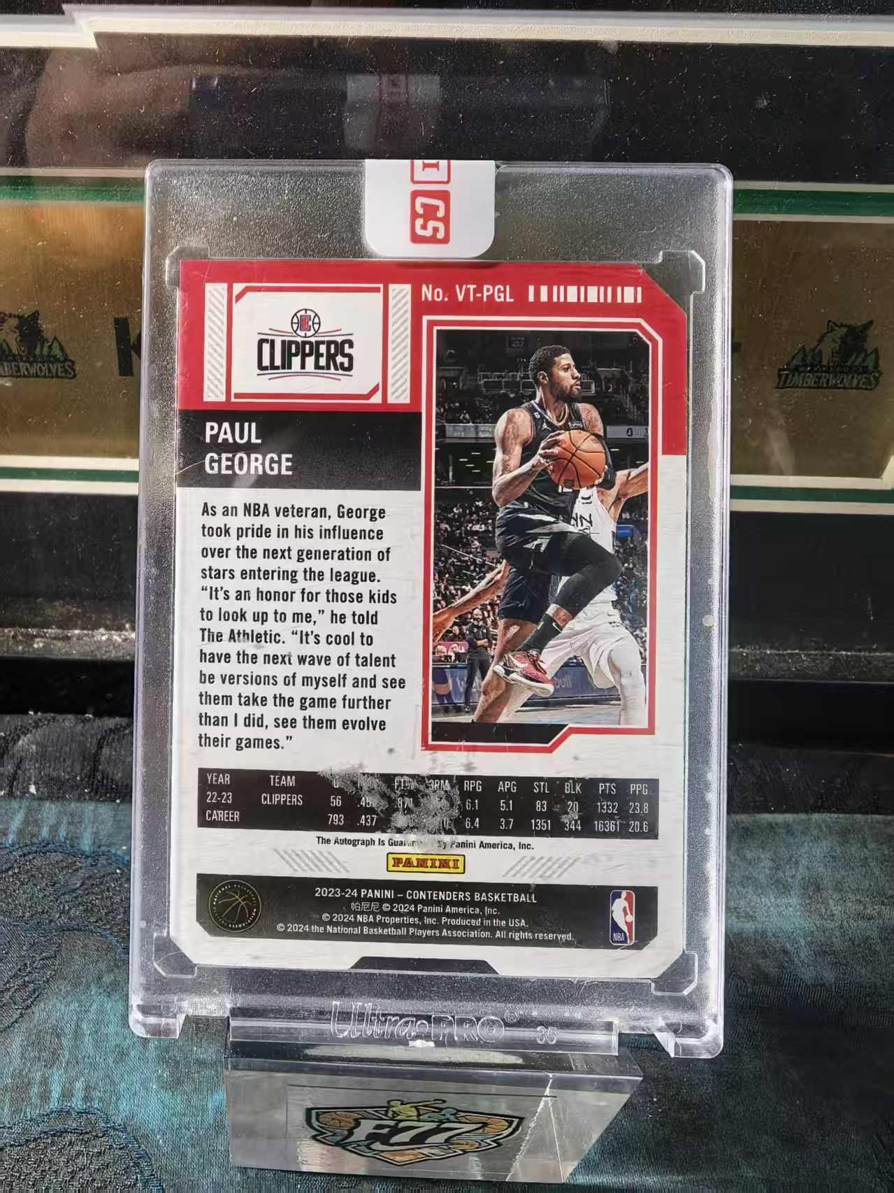 2023-24 Panini Contenders Paul George 球票 快船 保罗 乔治 泡椒 11/13编 签字 卡签 票根 原封砖 折射 收藏必备 李总
