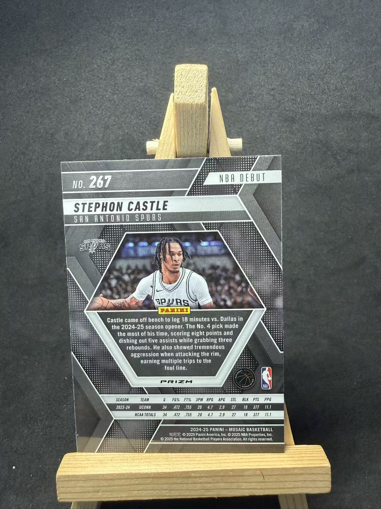 2024-25 Panini Mosaic Stephon Castle 马赛克 马刺 斯蒂芬 卡斯尔 新秀 rc 折射 红马赛克折 默认瑕疵 介意勿拍 添