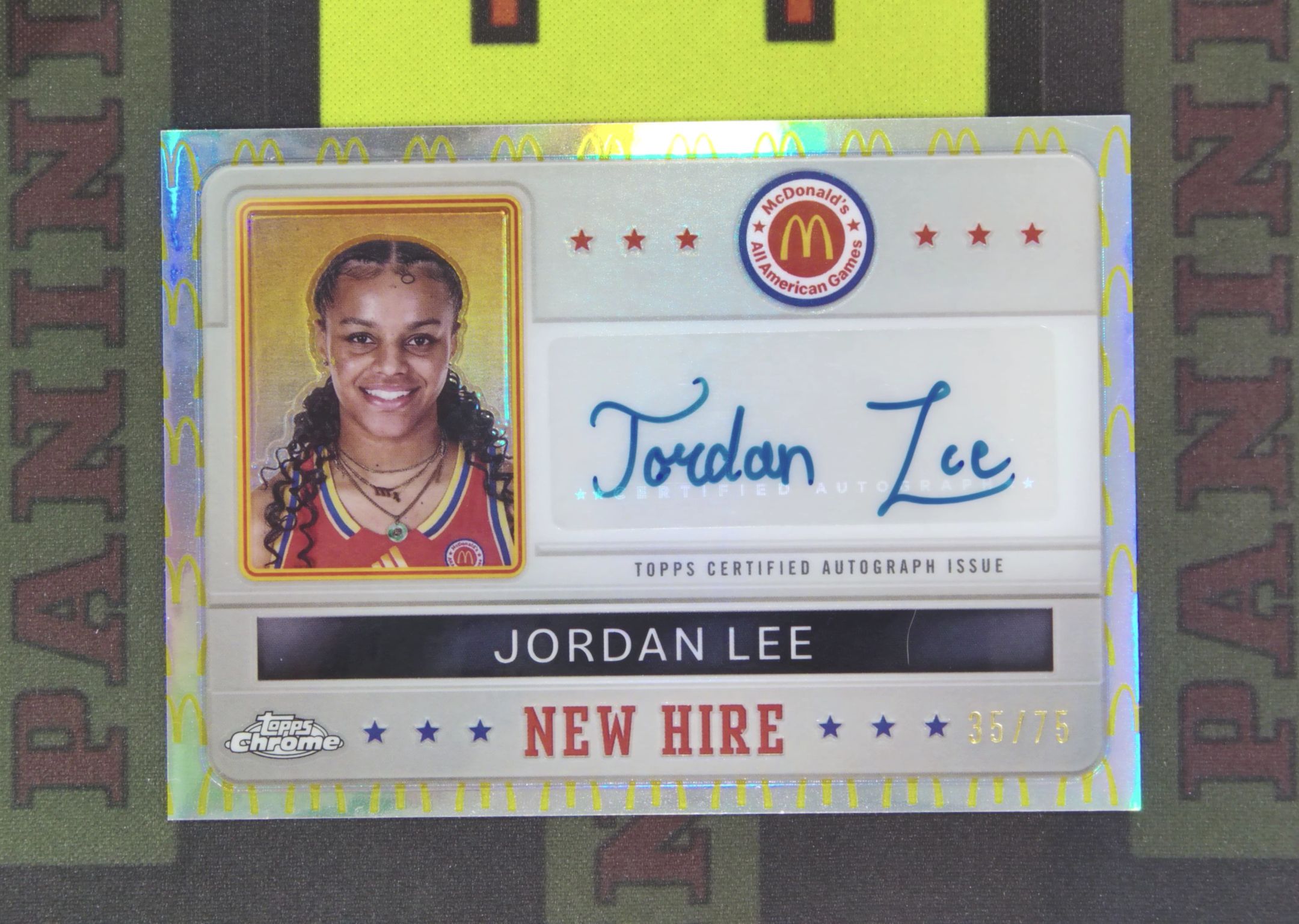 2024 Topps McDonald's Jordan Lee Nirvana Project 乔丹 李 女篮 高中 35/75 签字 麦当劳折 折射 麦当劳 TC 卡品如图 收藏必备 zz001