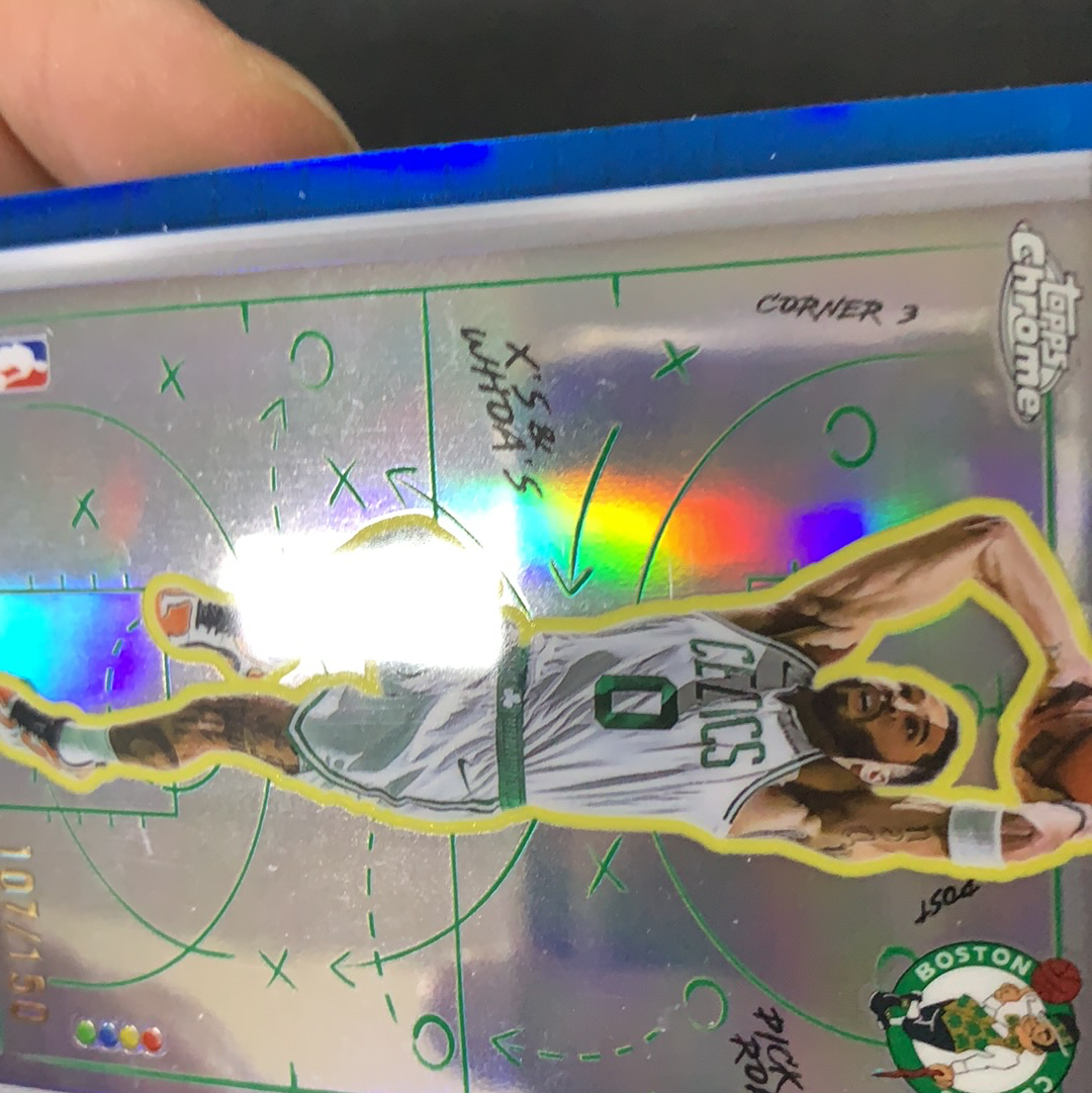2025-26 Topps Chrome Jayson Tatum 【SC拍卖】TC 凯尔特人 塔图姆 107/150编 战术板 特卡 蓝折 瑕疵如图收藏必备(多总)