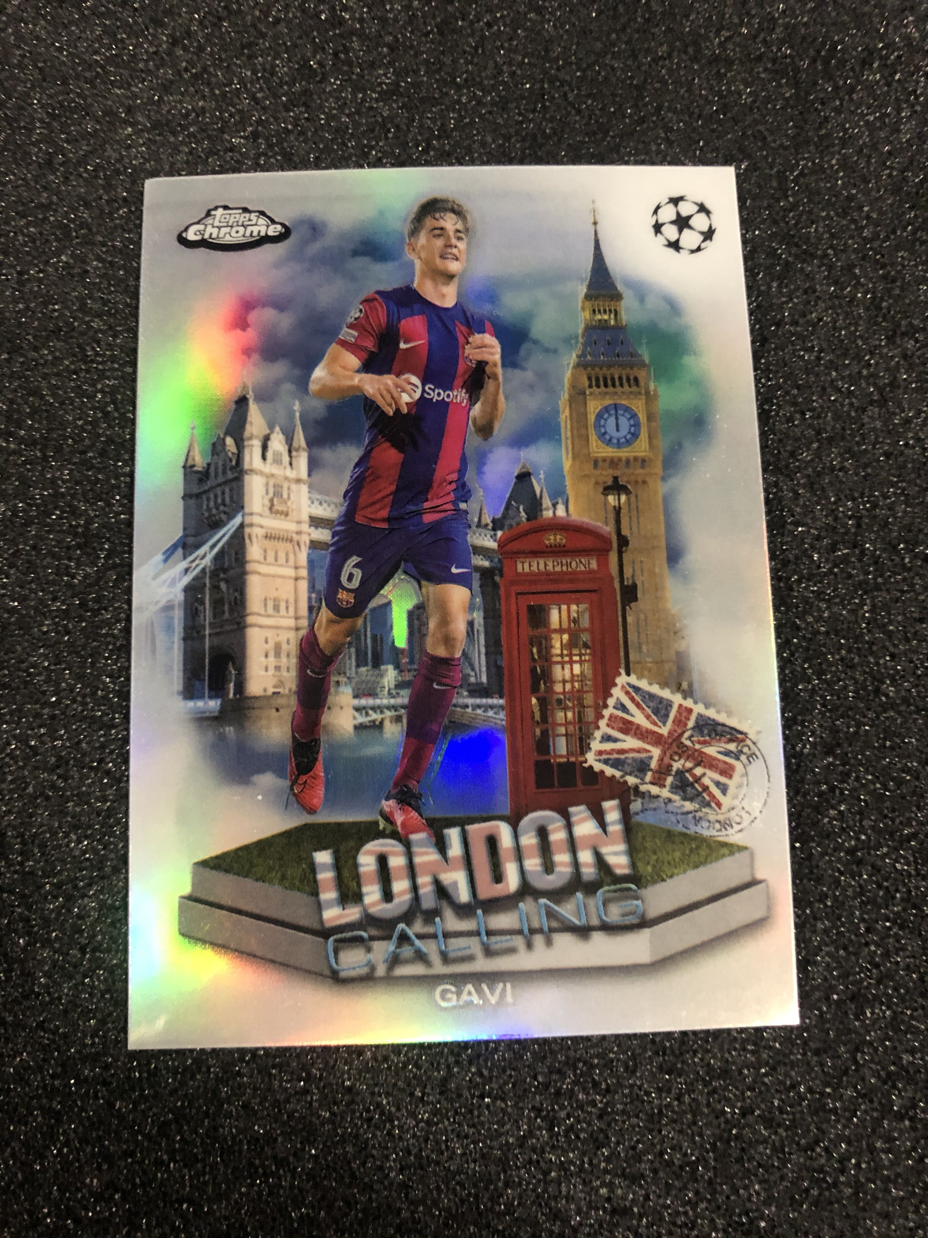 2023-24 Topps Chrome gavi 欧战tc 伦敦召唤 特卡 加维 西班牙 巴塞罗那 银折 卡品如图 凑套收藏必备