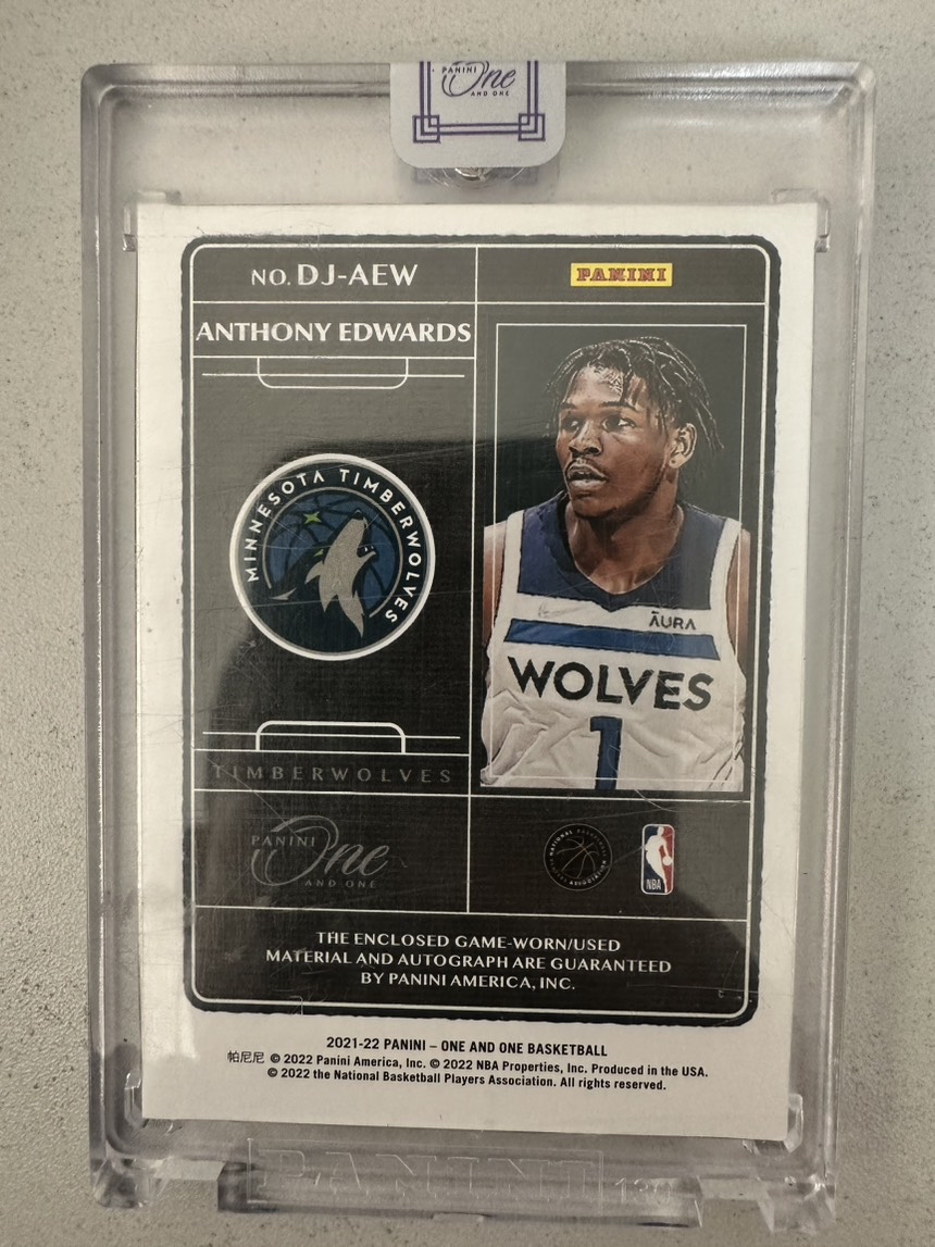2021 22 panini one and one anthony edwards one 