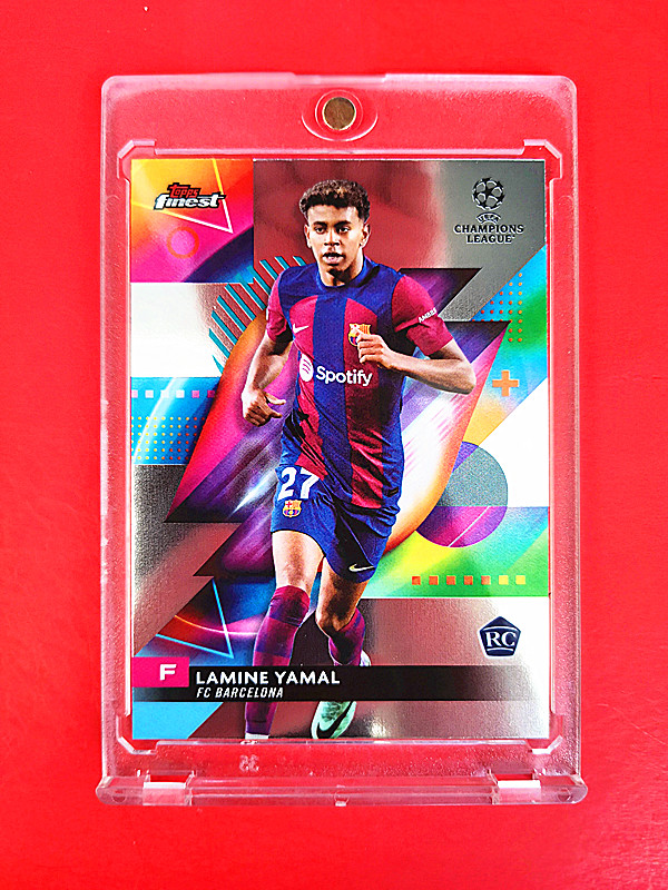 2023-24 Topps Finest Lamine Yamal 拉明·亚马尔 RC (( 正新秀 #50 品好,搏psa10分 经典卡种 )) ebay 持续涨价中,投资首选