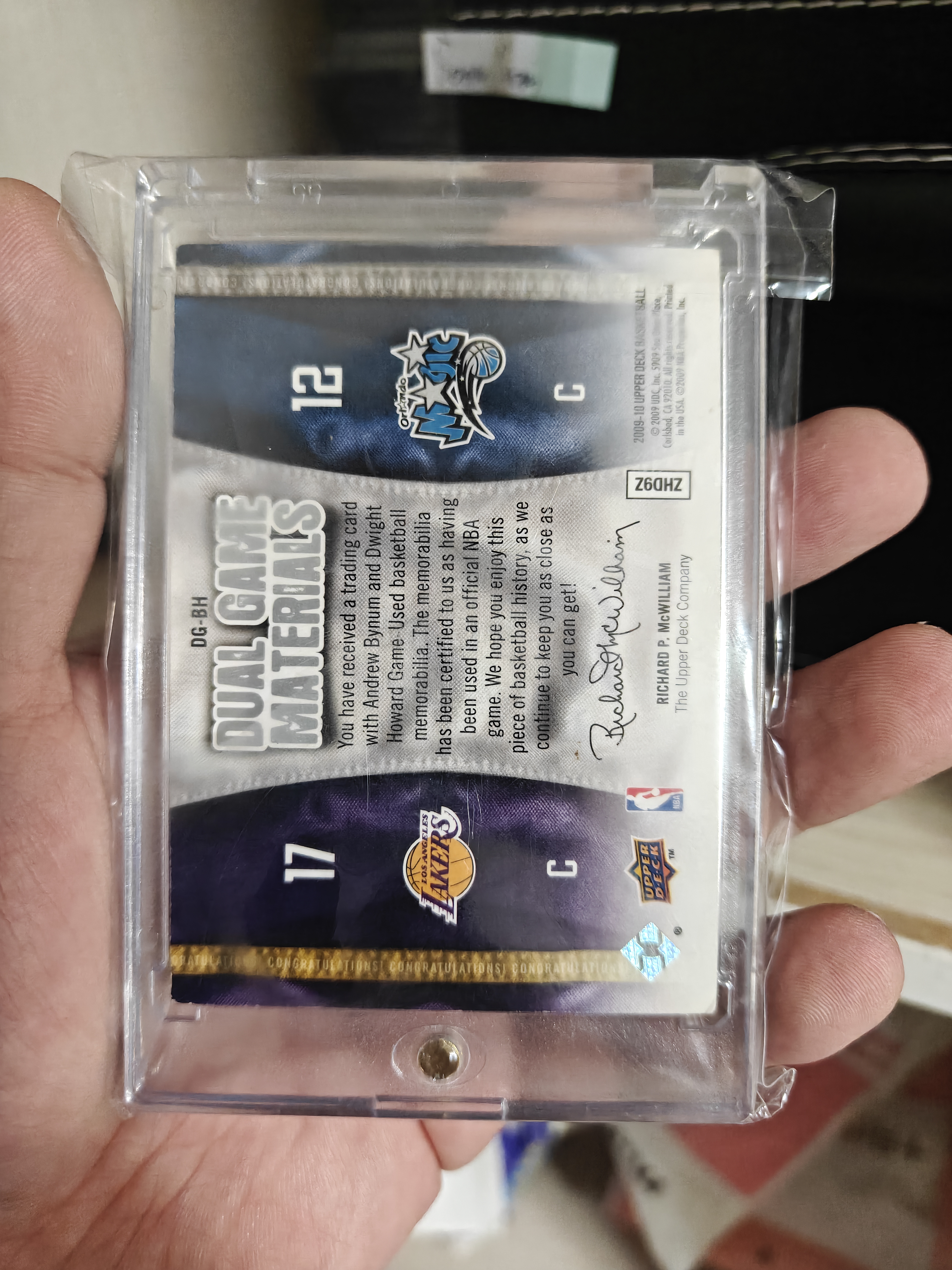 2009-10 Upper Deck Upper Deck Andrew Bynum/Dwight Howard #DG-BH 双窗 魔术 拜纳姆 UD 双人 湖人 霍华德 落场亲穿球衣