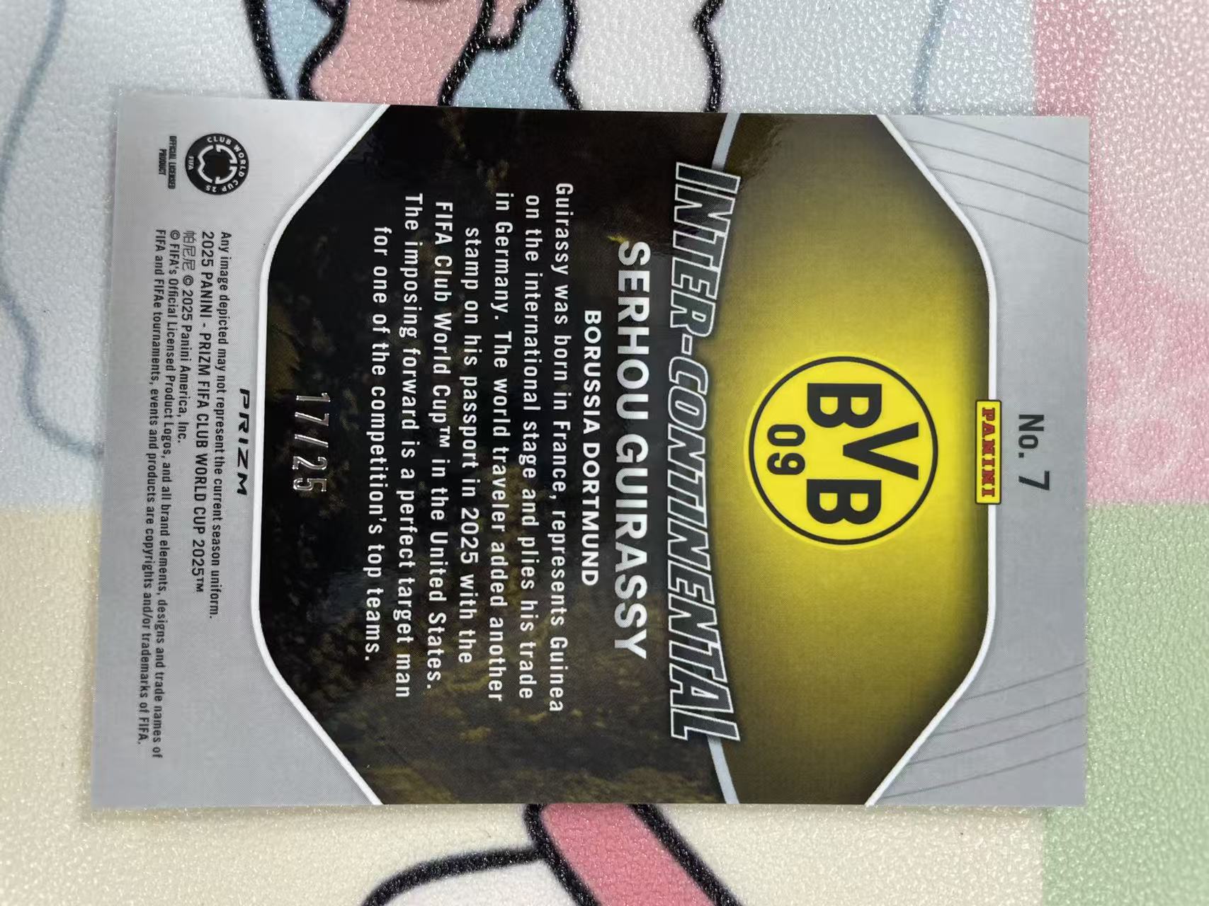 2025 Panini Prizm FIFA Club World Cup Serhou Guirassy 多特蒙德 吉拉西 17/25编 蓝mojo折 折射 不保卡品【猴哥】